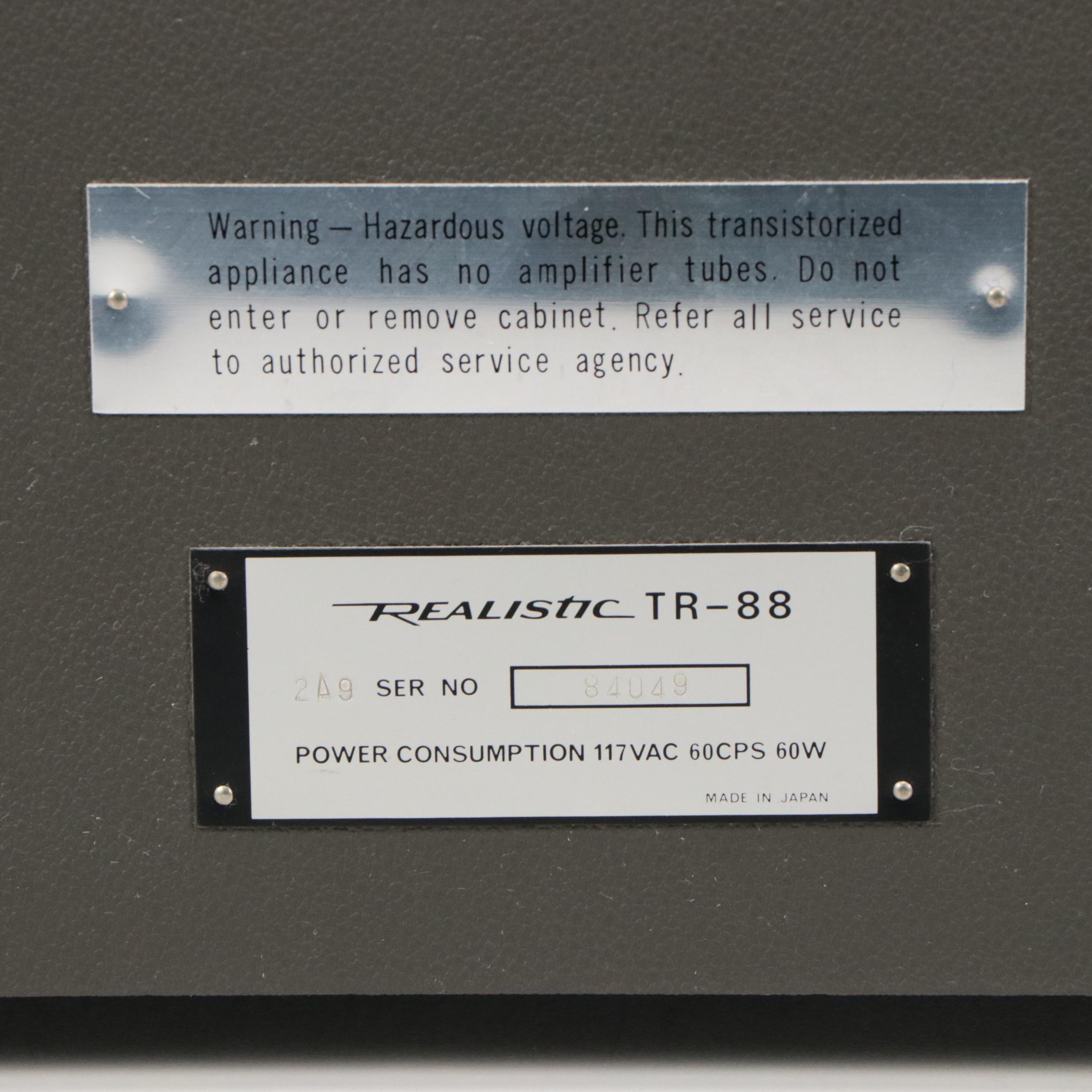 Realistic TR-88 Stereophonic 4-Track Recorder