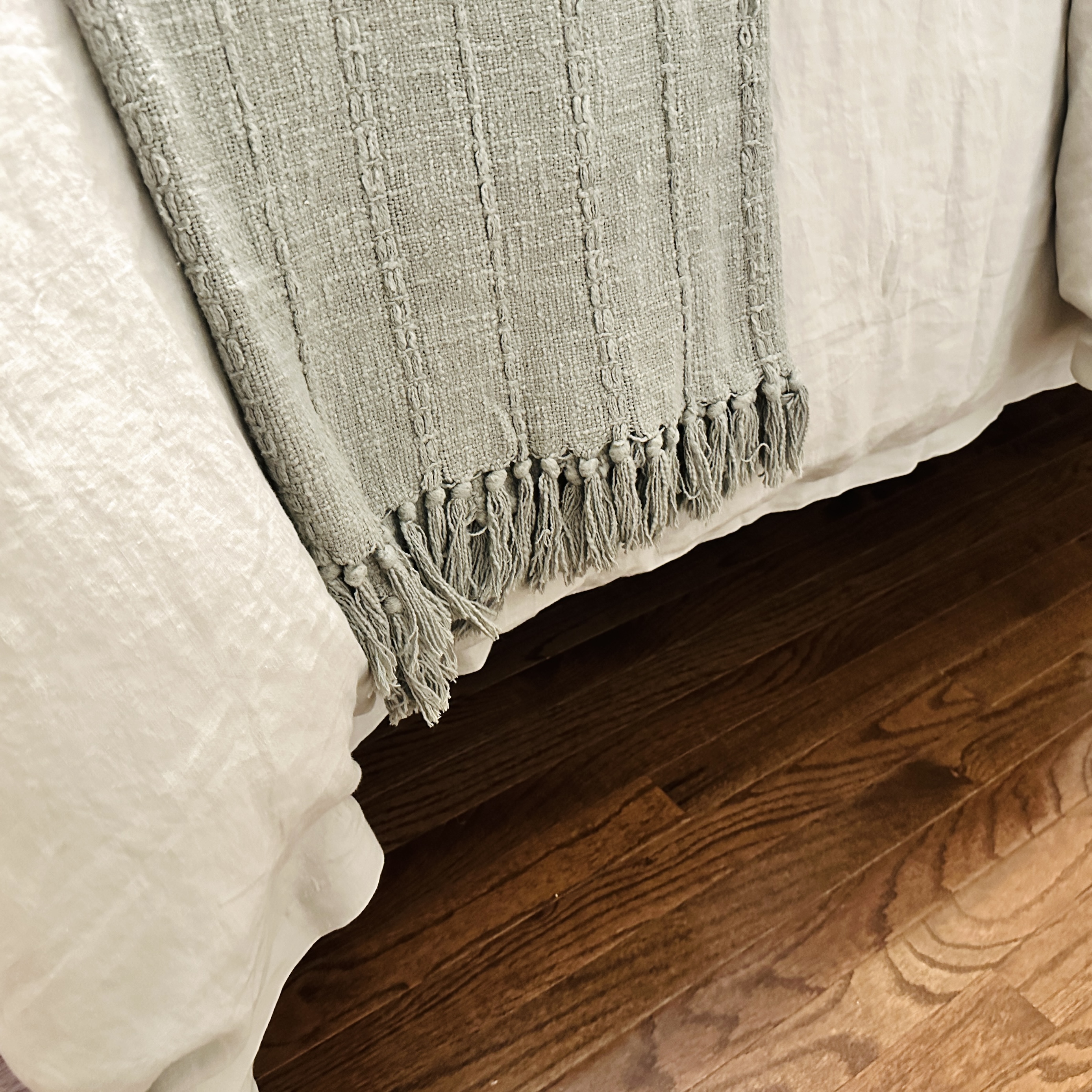 Wooden Jenny Lind Style Bed with Linens