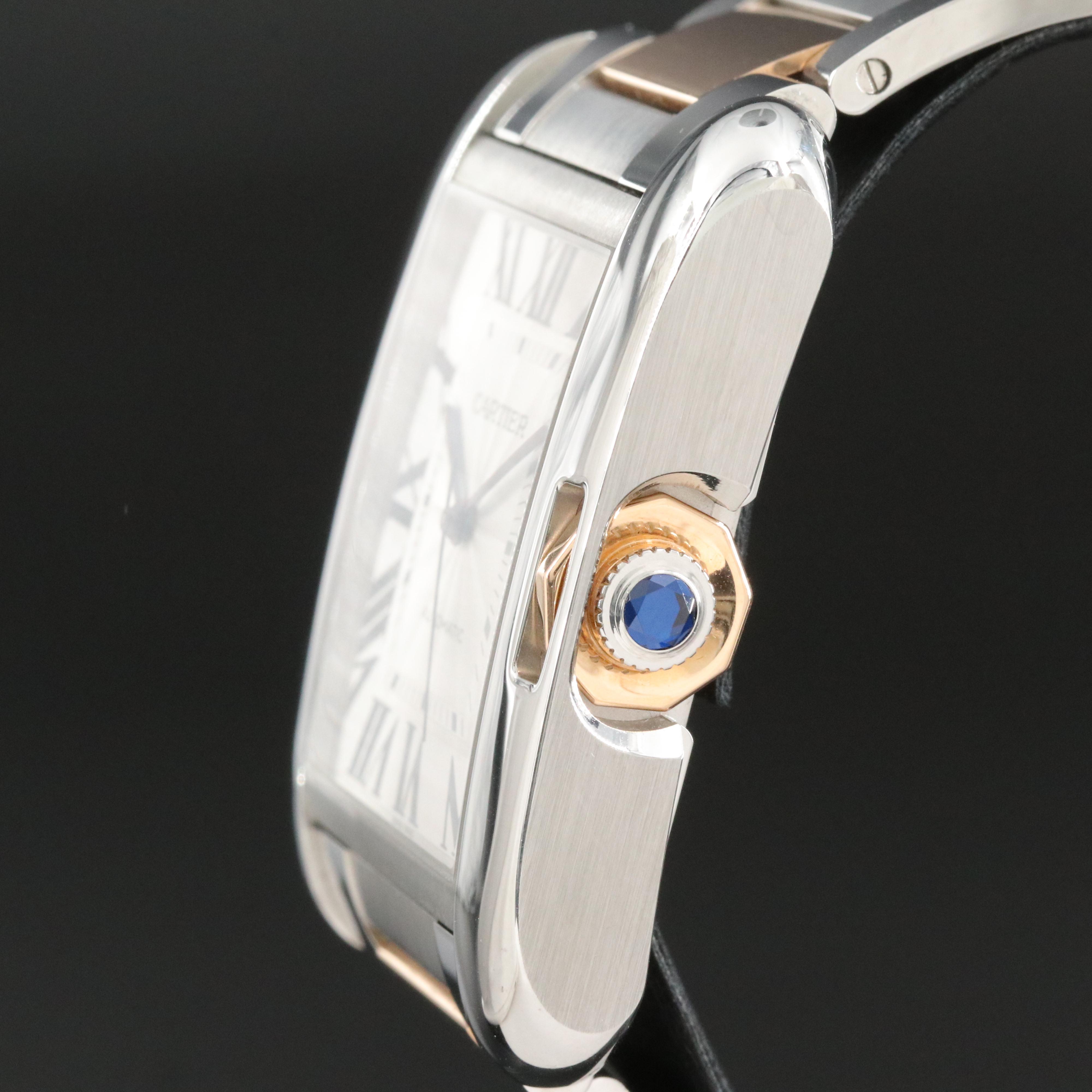 Cartier Tank Anglaise XL 18K Rose Gold and Stainless Steel Watch