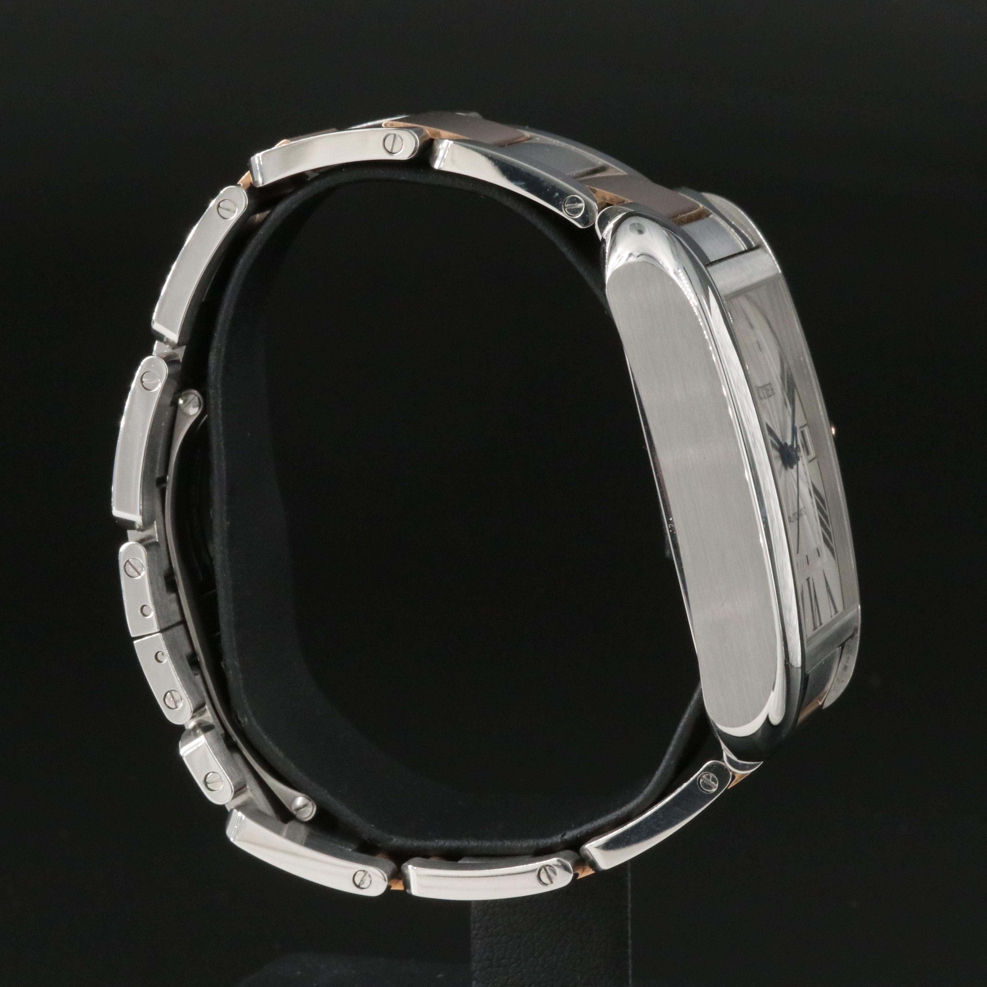 Cartier Tank Anglaise XL 18K Rose Gold and Stainless Steel Watch