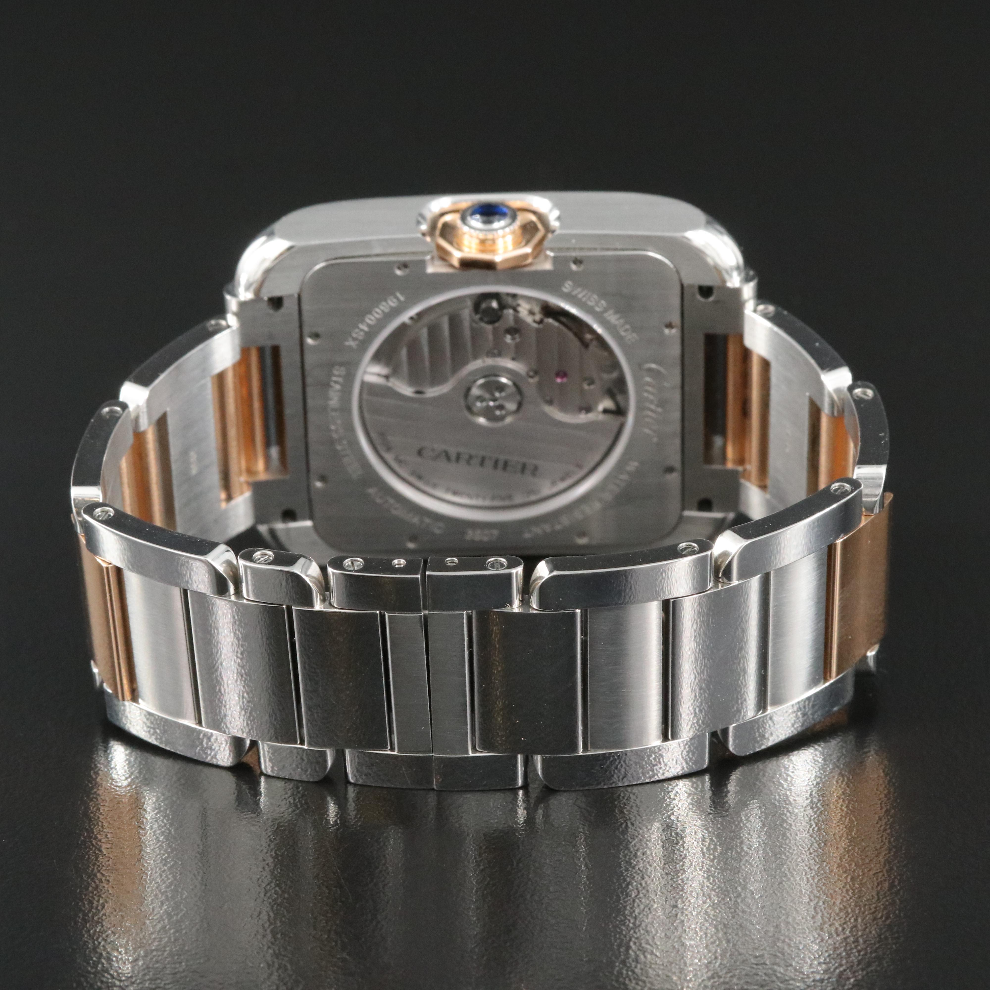 Cartier Tank Anglaise XL 18K Rose Gold and Stainless Steel Watch