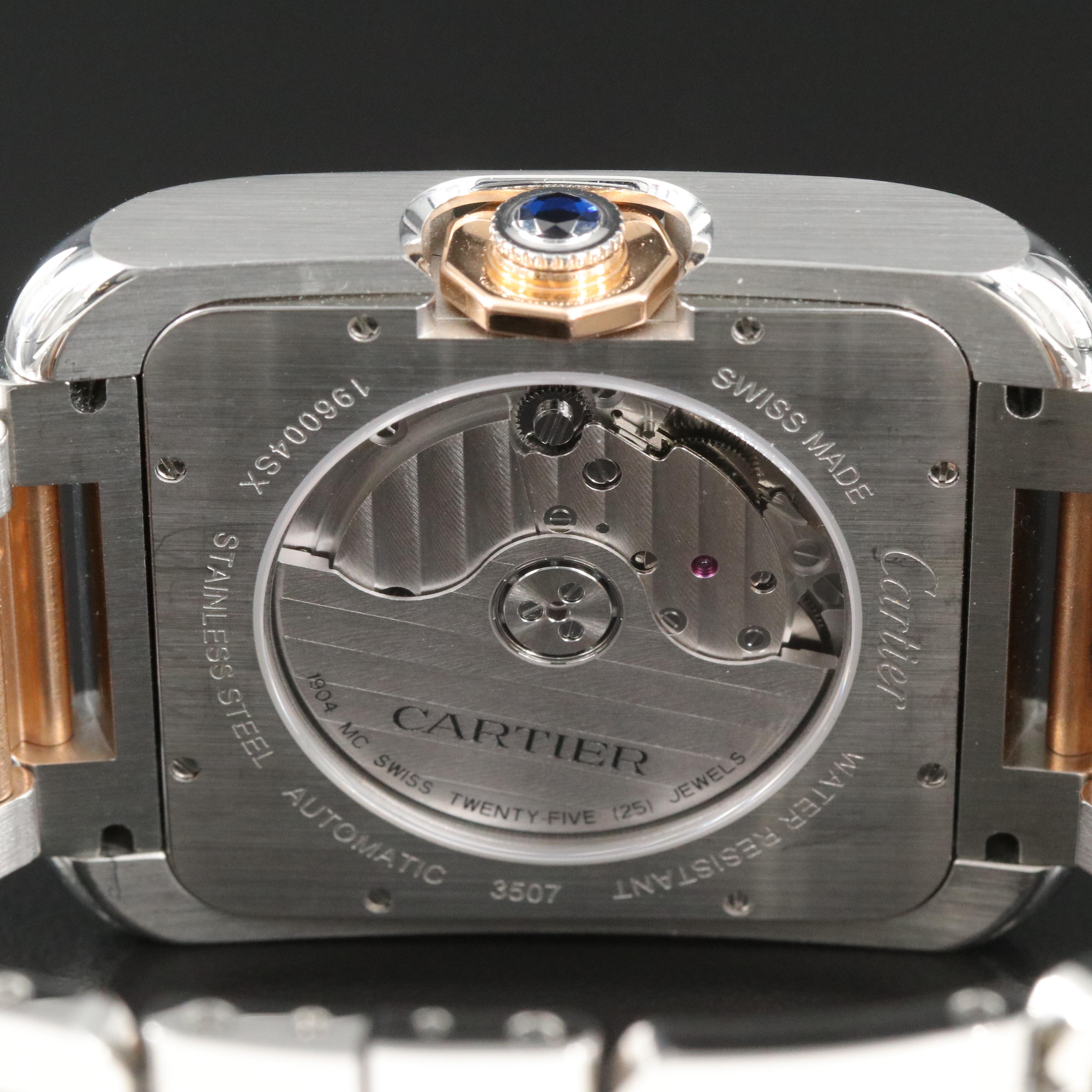 Cartier Tank Anglaise XL 18K Rose Gold and Stainless Steel Watch