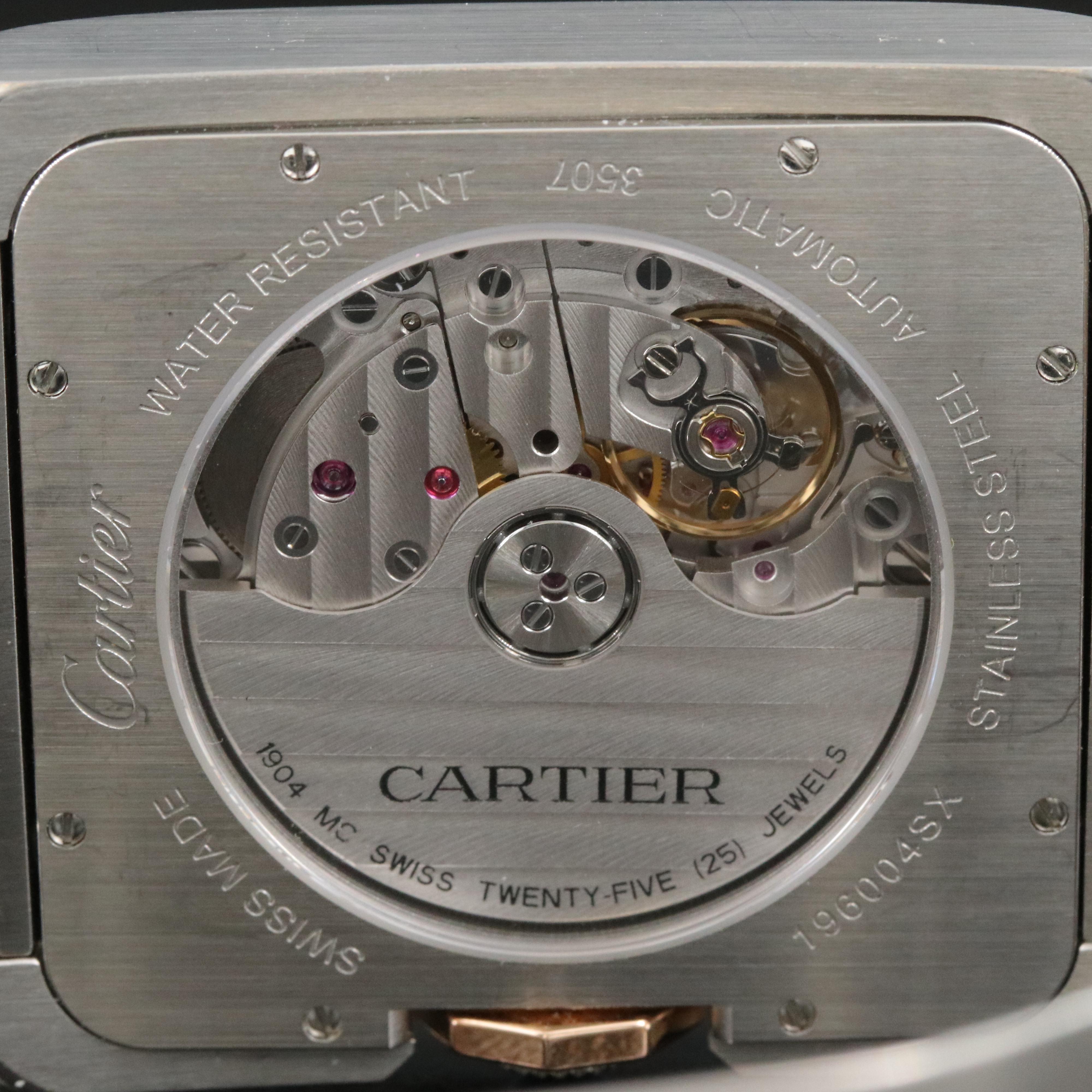 Cartier Tank Anglaise XL 18K Rose Gold and Stainless Steel Watch