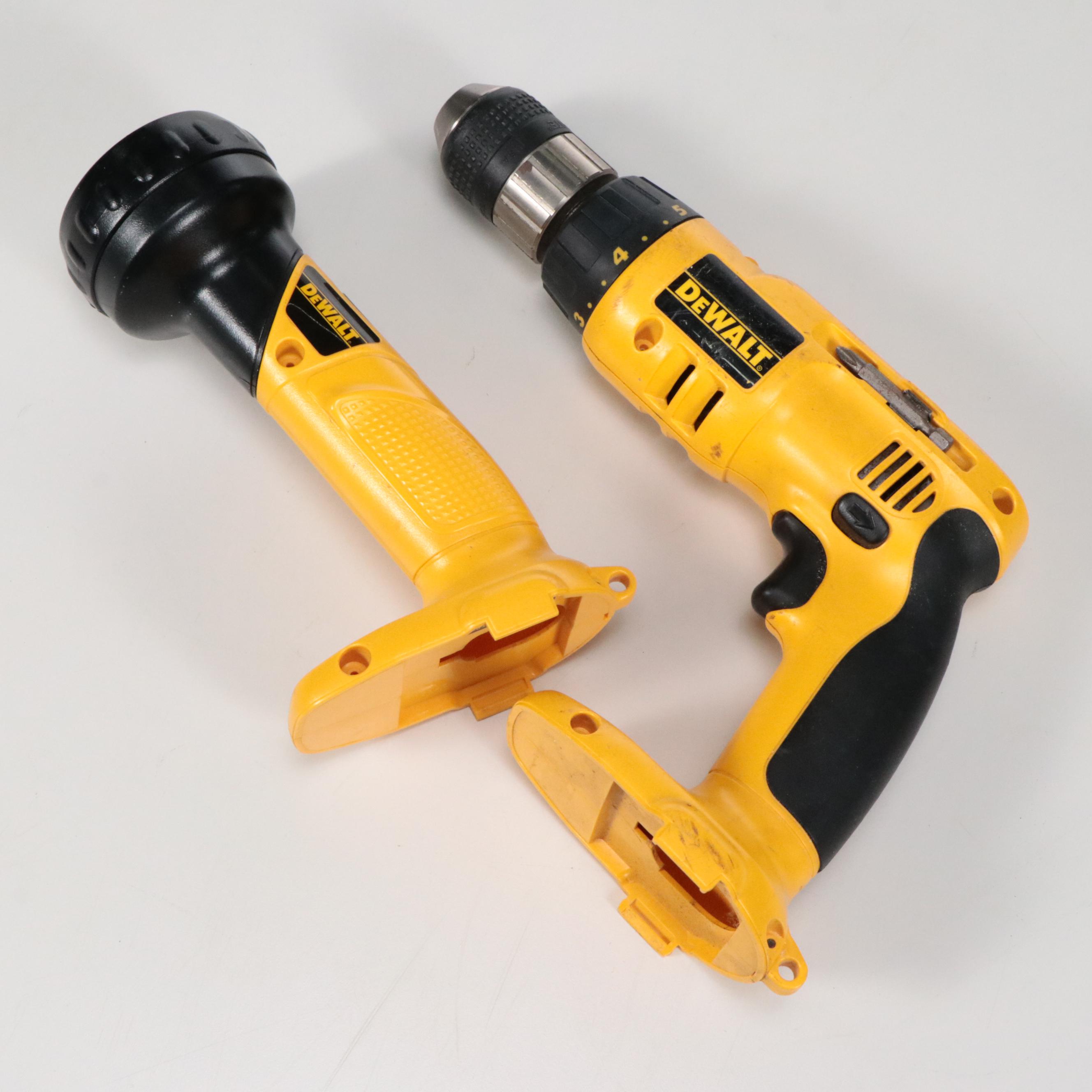 RIDGID Stor N-Go Wall Mounted Wet/Dry Vac with DeWalt Power Tools and Case