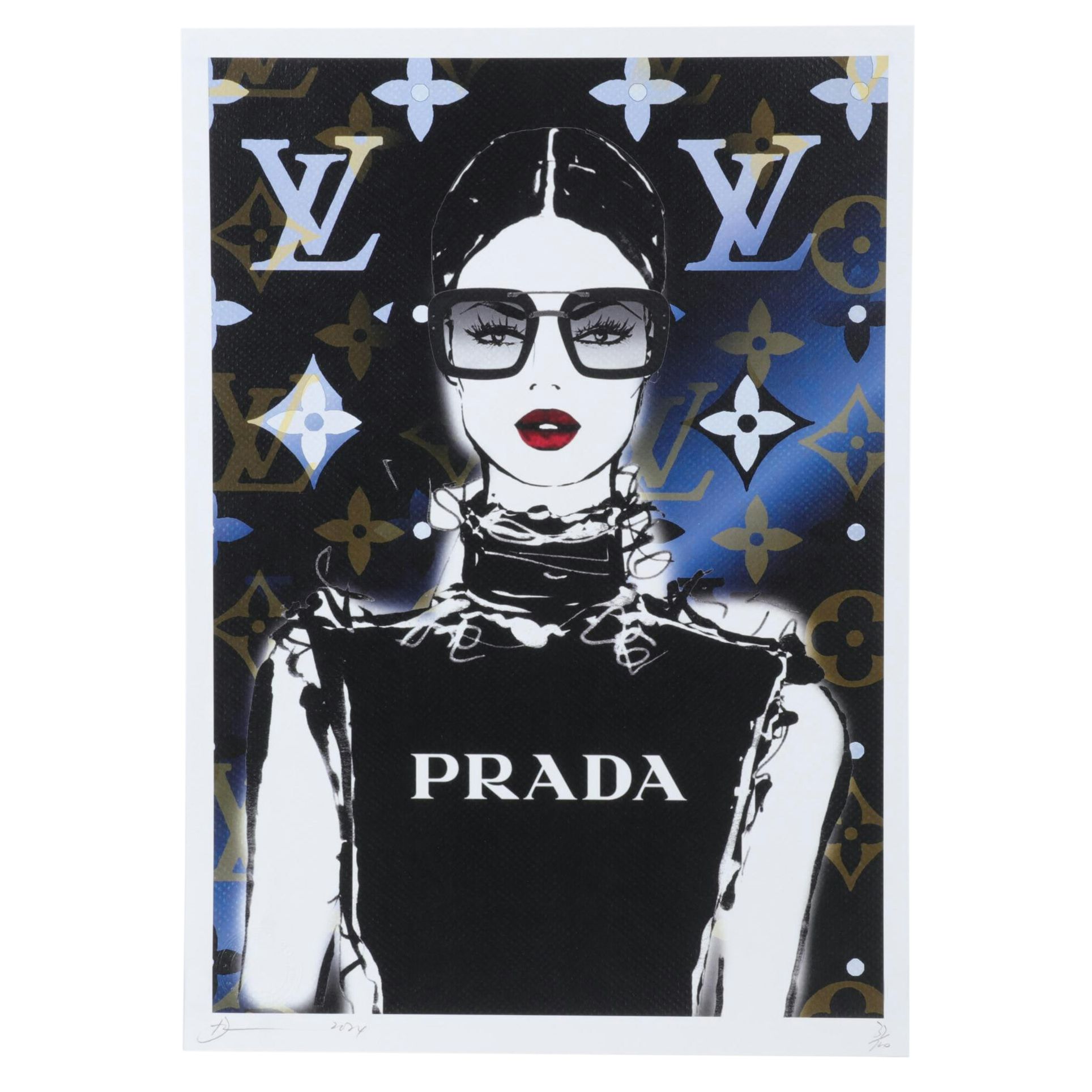 Death NYC Pop Art Graphic Print Homage to Prada and Louis Vuitton, 2024