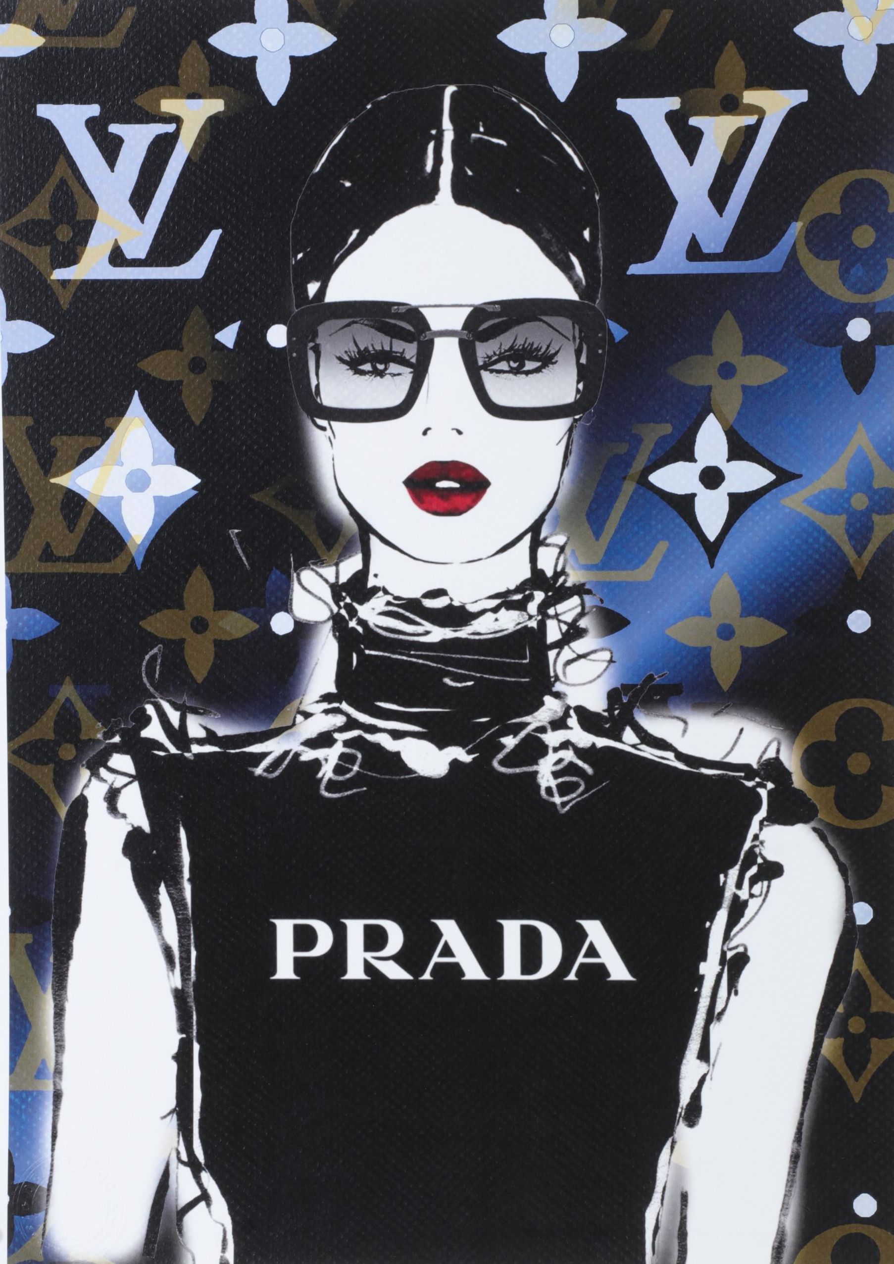 Death NYC Pop Art Graphic Print Homage to Prada and Louis Vuitton, 2024