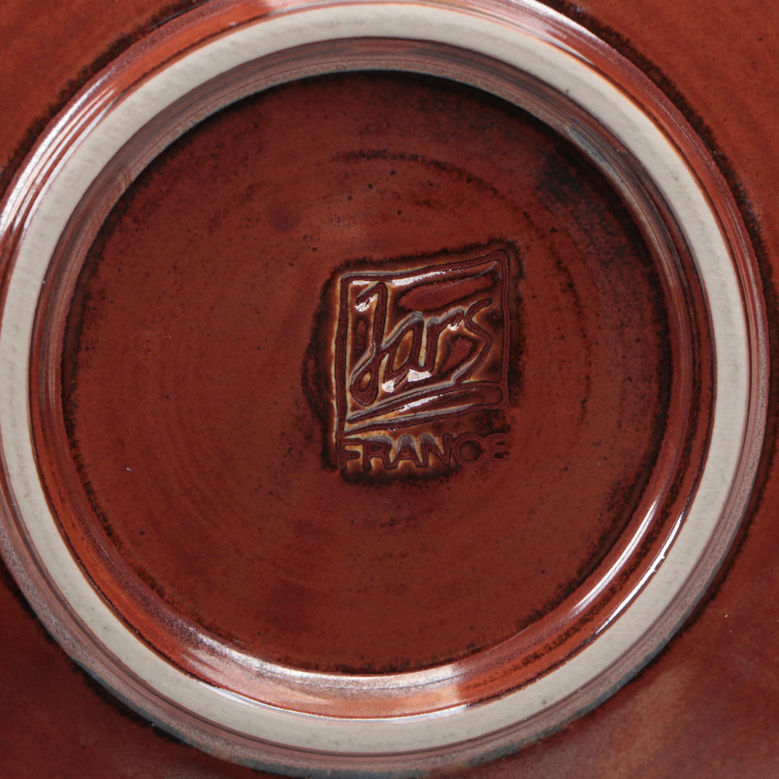 Brownware Bean Pot with Other Tableware and Vase