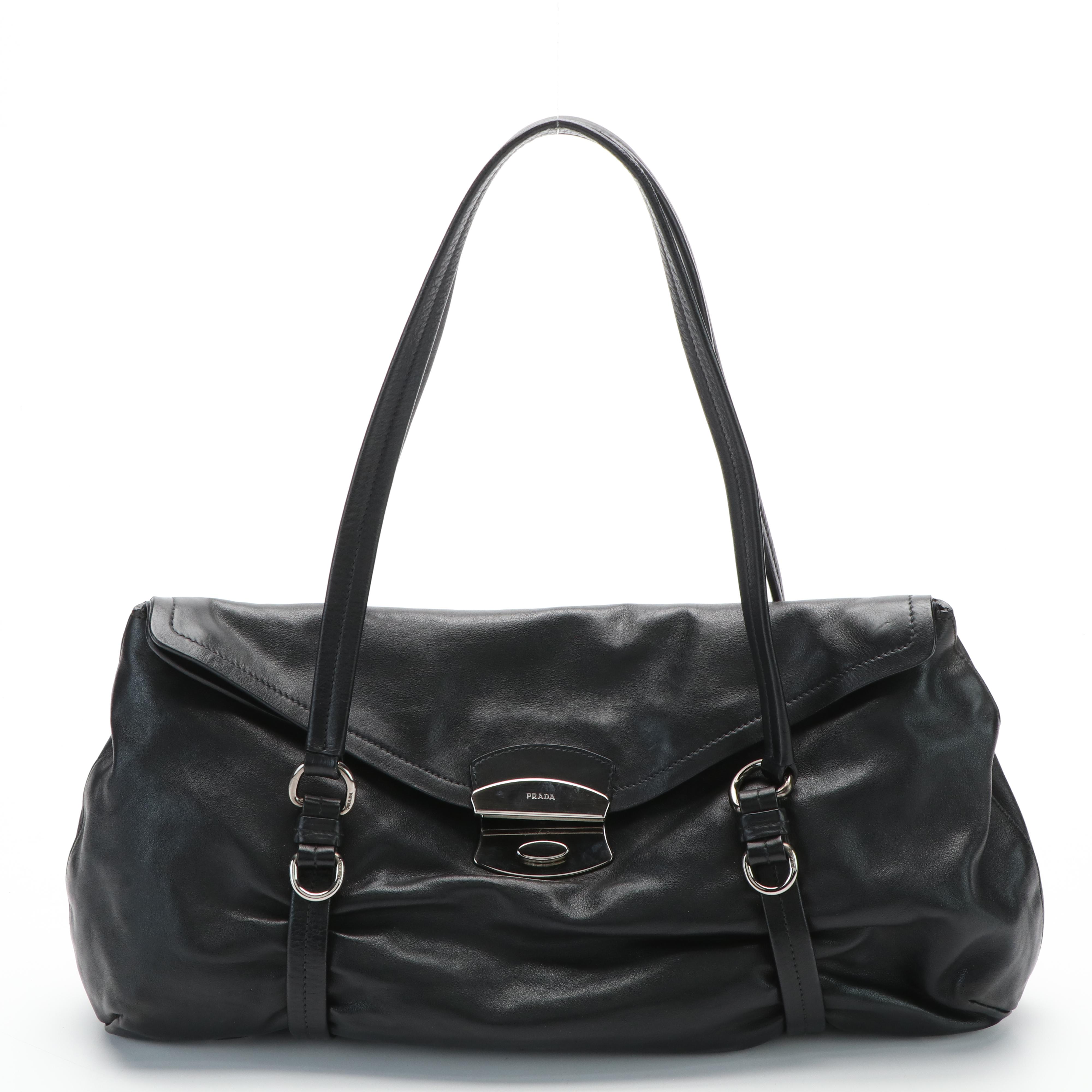Prada Easy Shoulder Bag in Black Leather