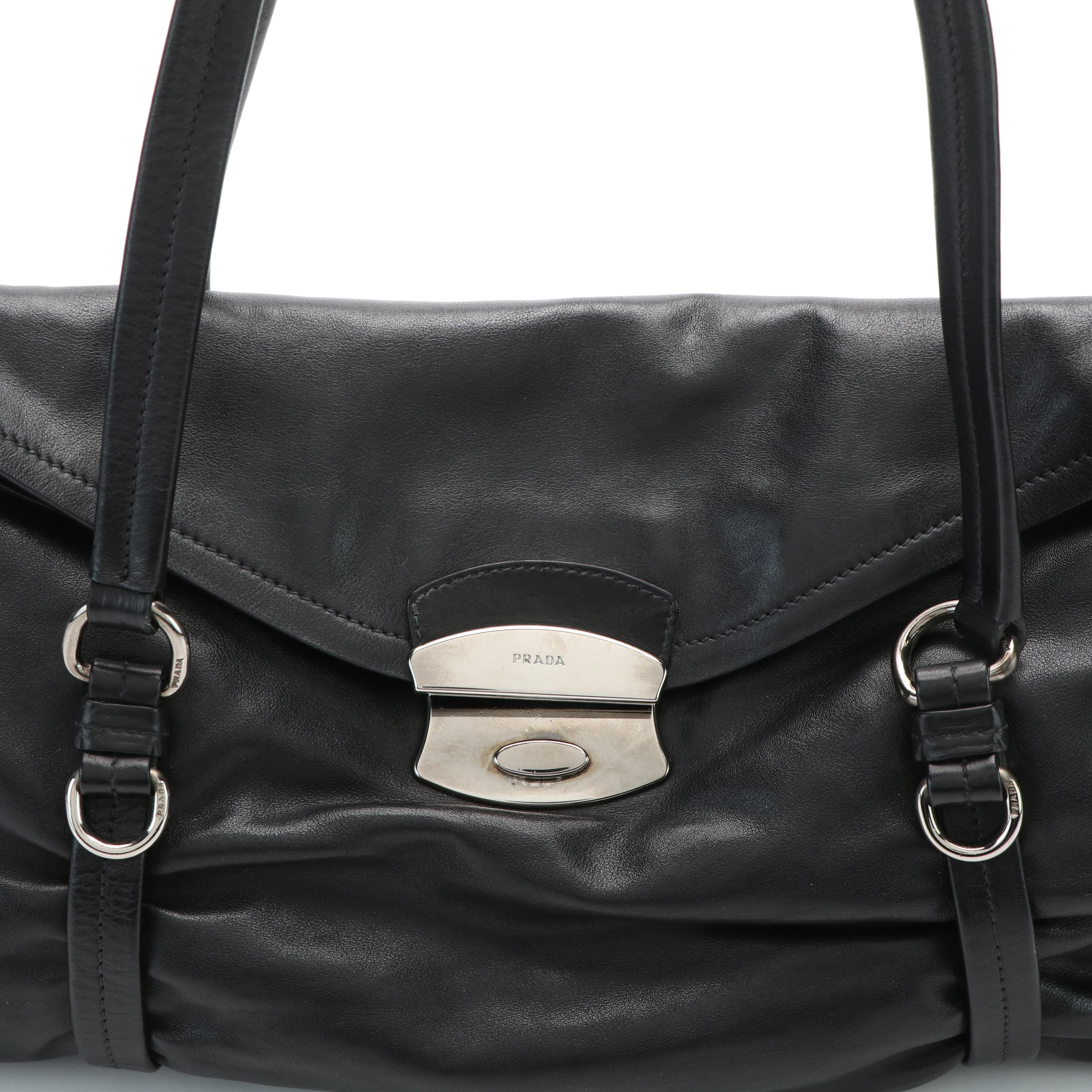 Prada Easy Shoulder Bag in Black Leather