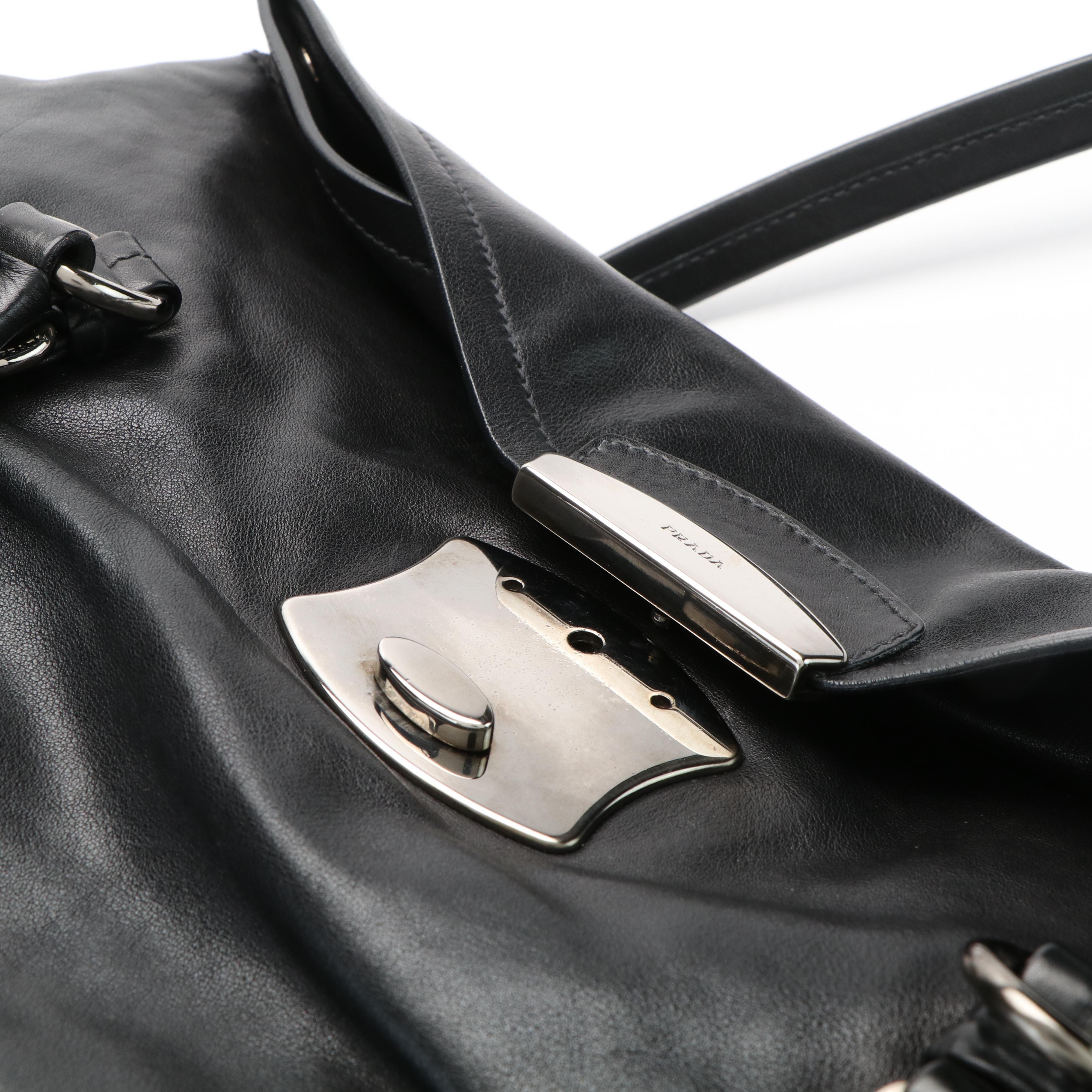 Prada Easy Shoulder Bag in Black Leather