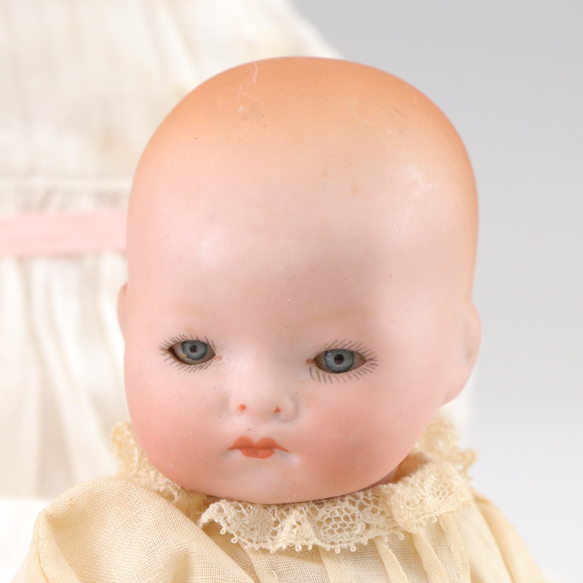 Puppet Baby Doll With German Bisque Baby Dolls, Early to Mid 20th Century