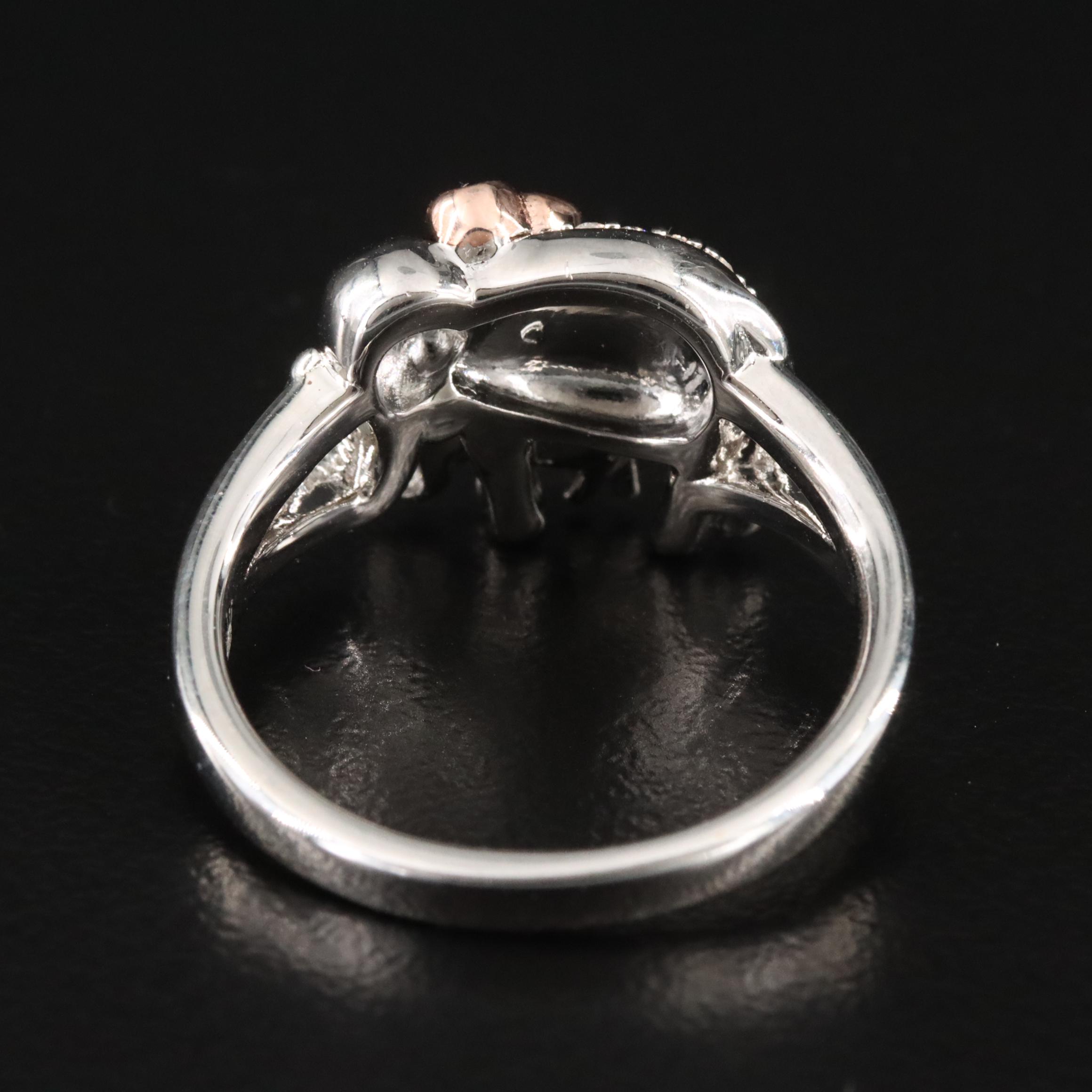 Hallmark Sterling Diamond Elephant Mom and Baby Ring