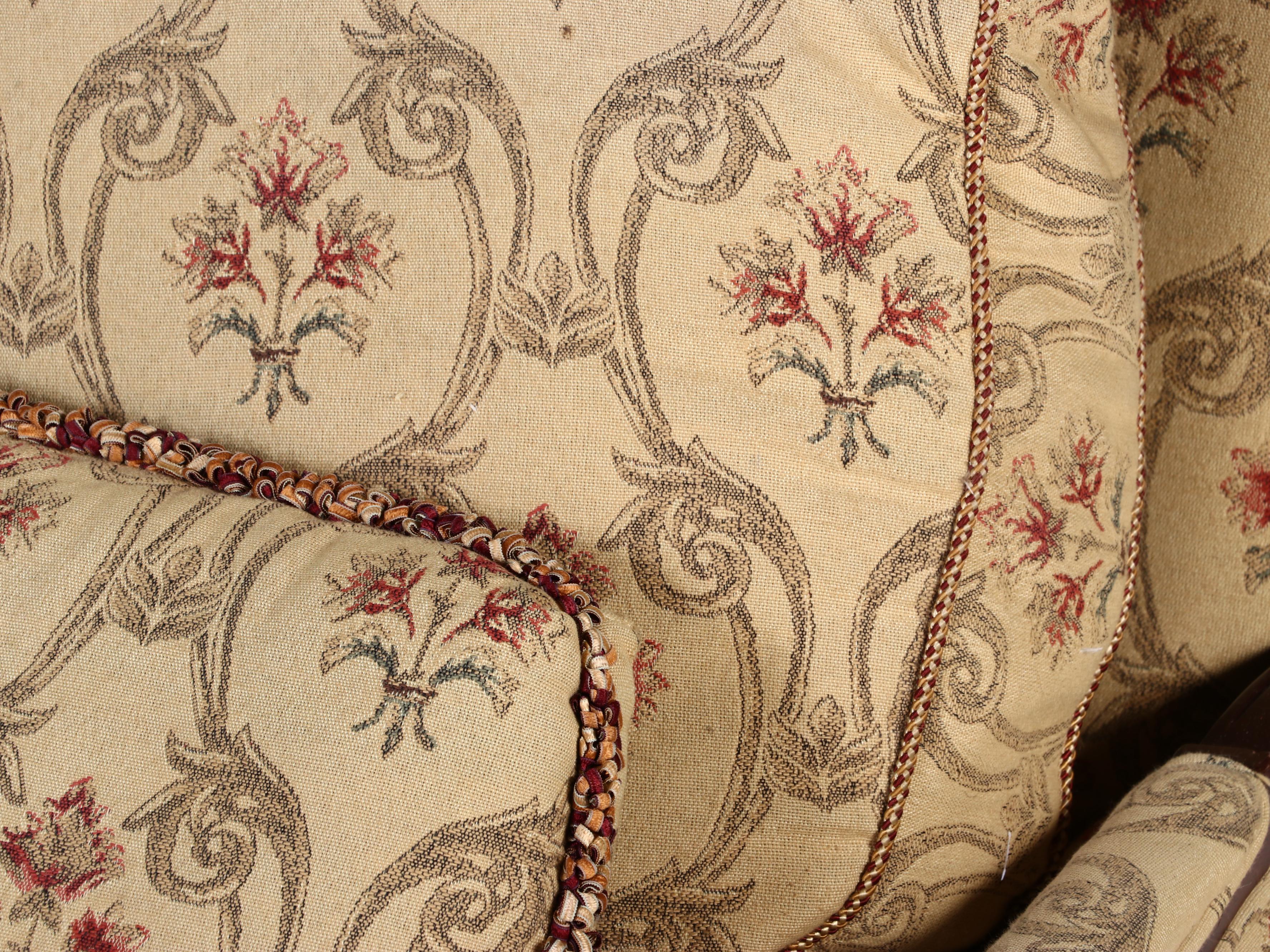 Norwalk Furniture Louis XV Style Fruitwood-Stained Bergère with Ottoman