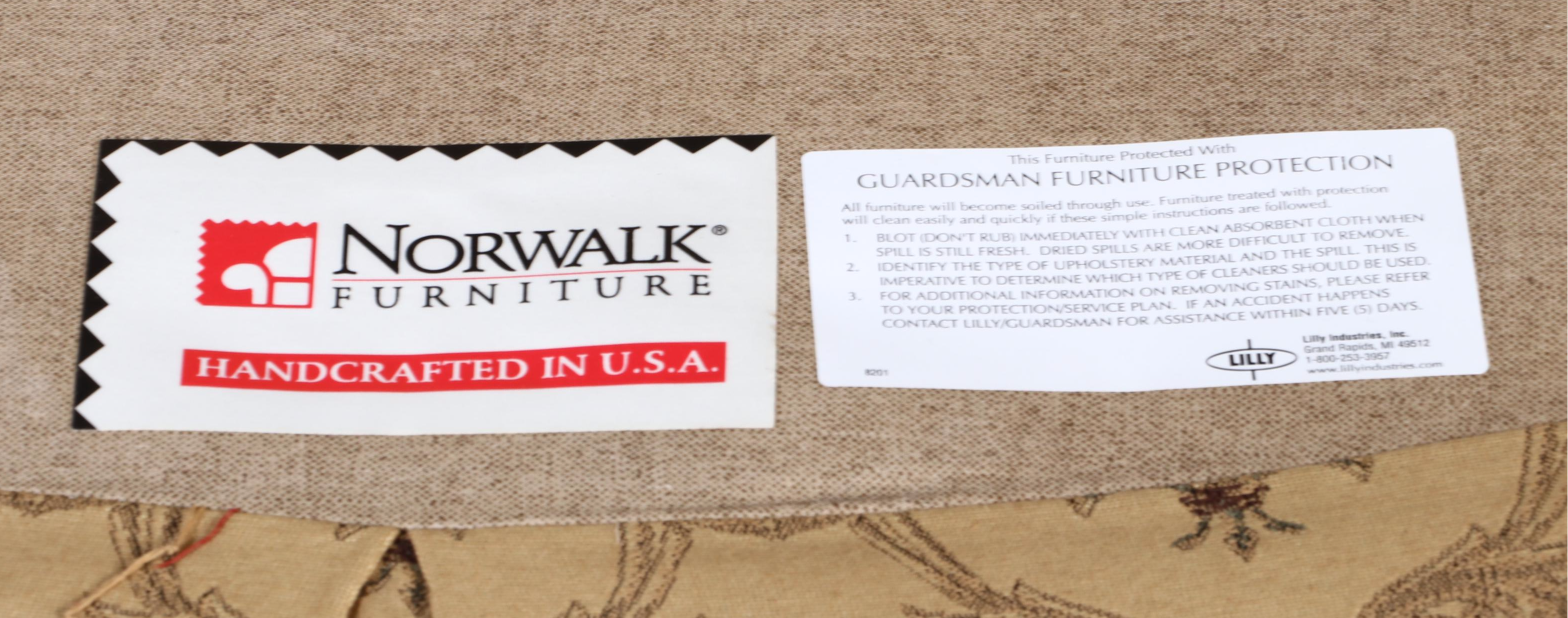 Norwalk Furniture Louis XV Style Fruitwood-Stained Bergère with Ottoman