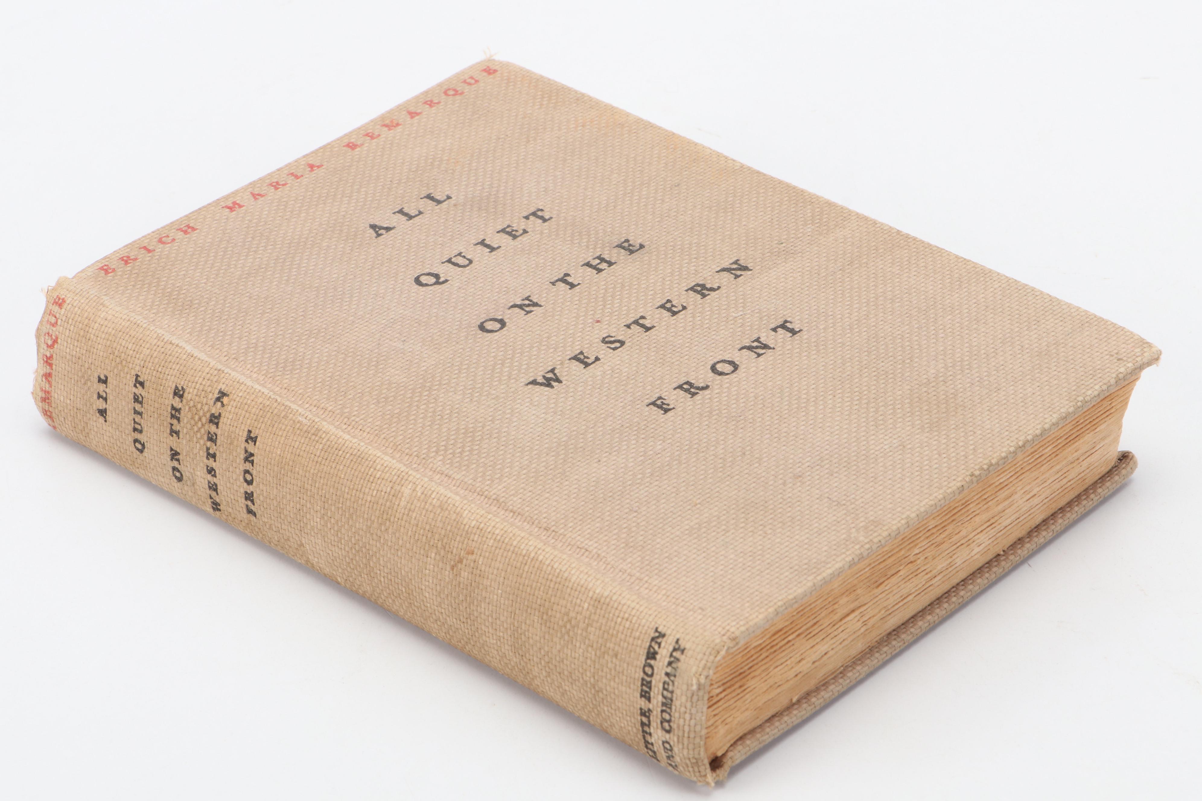 First Edition "All Quiet on the Western Front" by Erich Maria Remarque, 1929