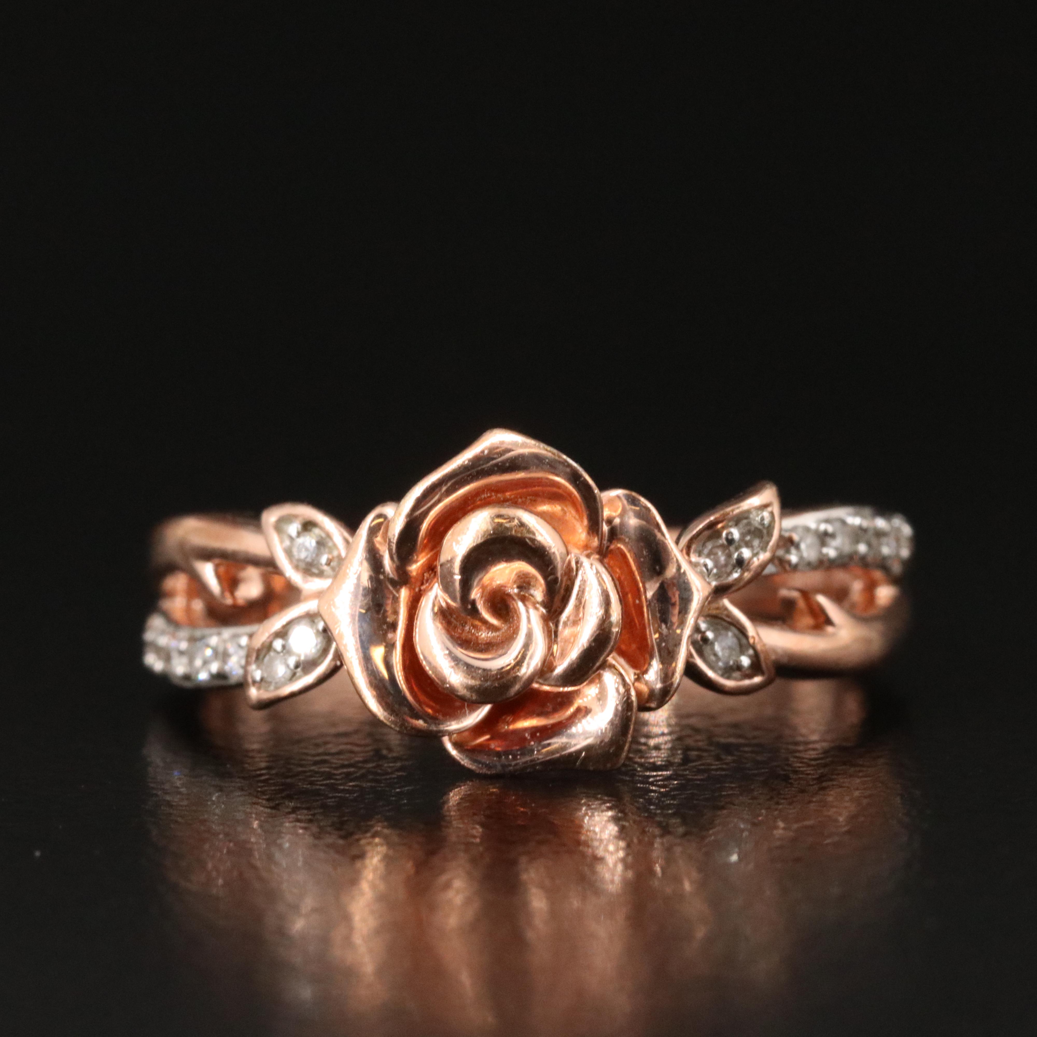 Disney Sterling Beauty and the Beast Diamond Ring