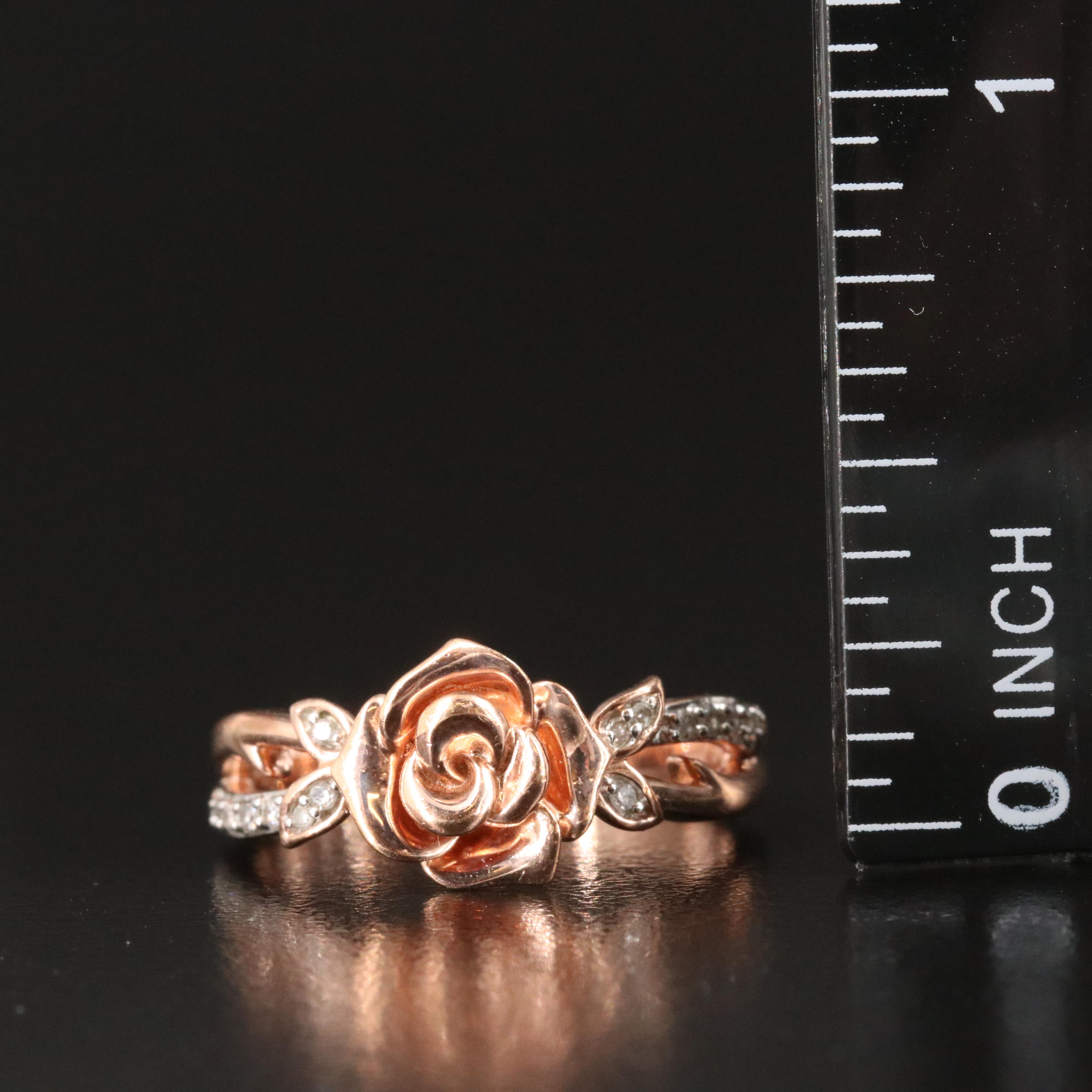 Disney Sterling Beauty and the Beast Diamond Ring