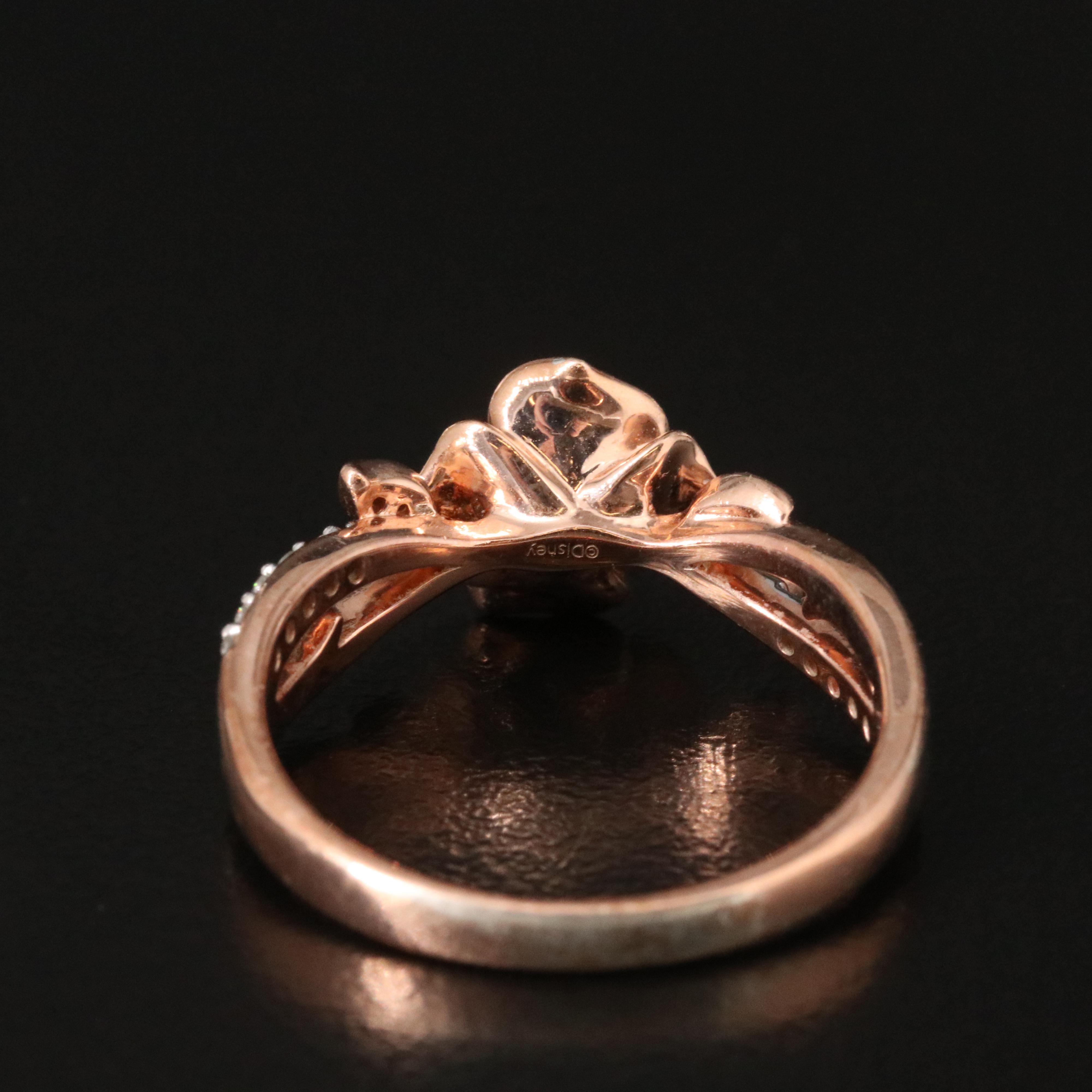 Disney Sterling Beauty and the Beast Diamond Ring