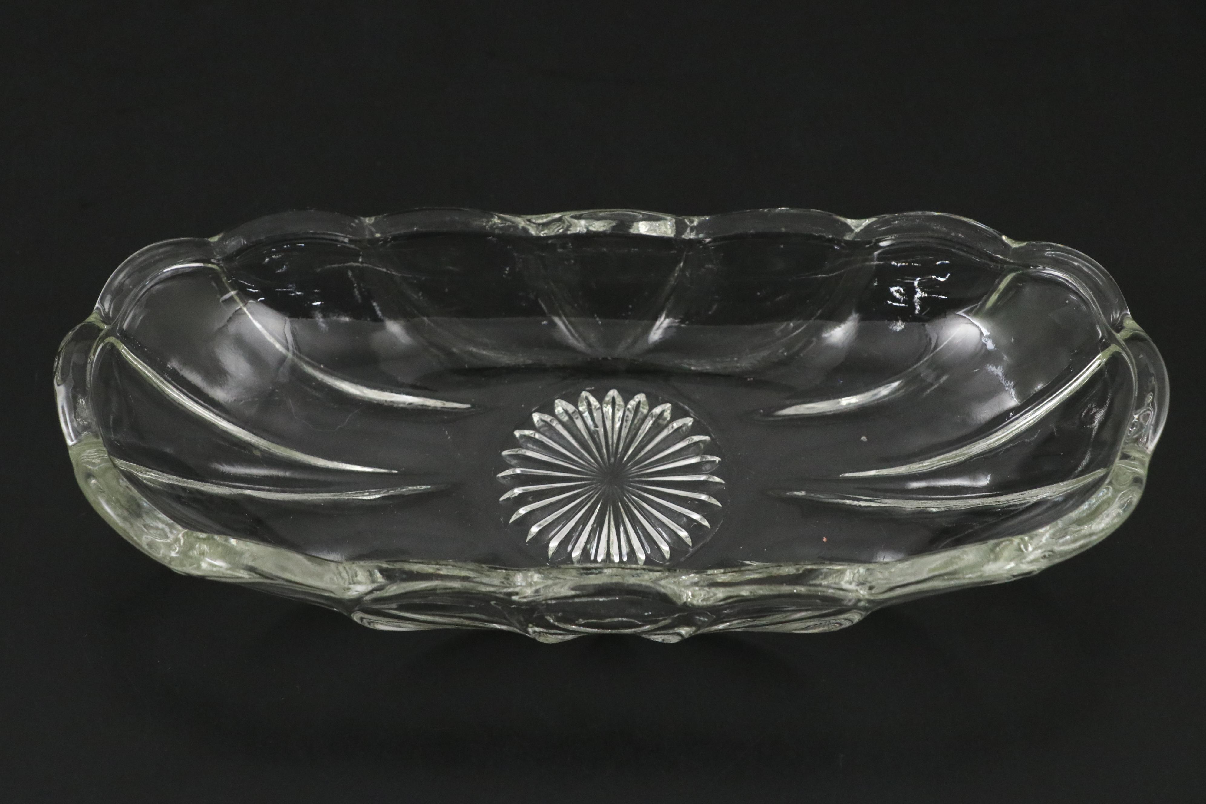 Rogaska Crystal Bowl with Glass Open Lace Cake Stand and Other Serving Dishes