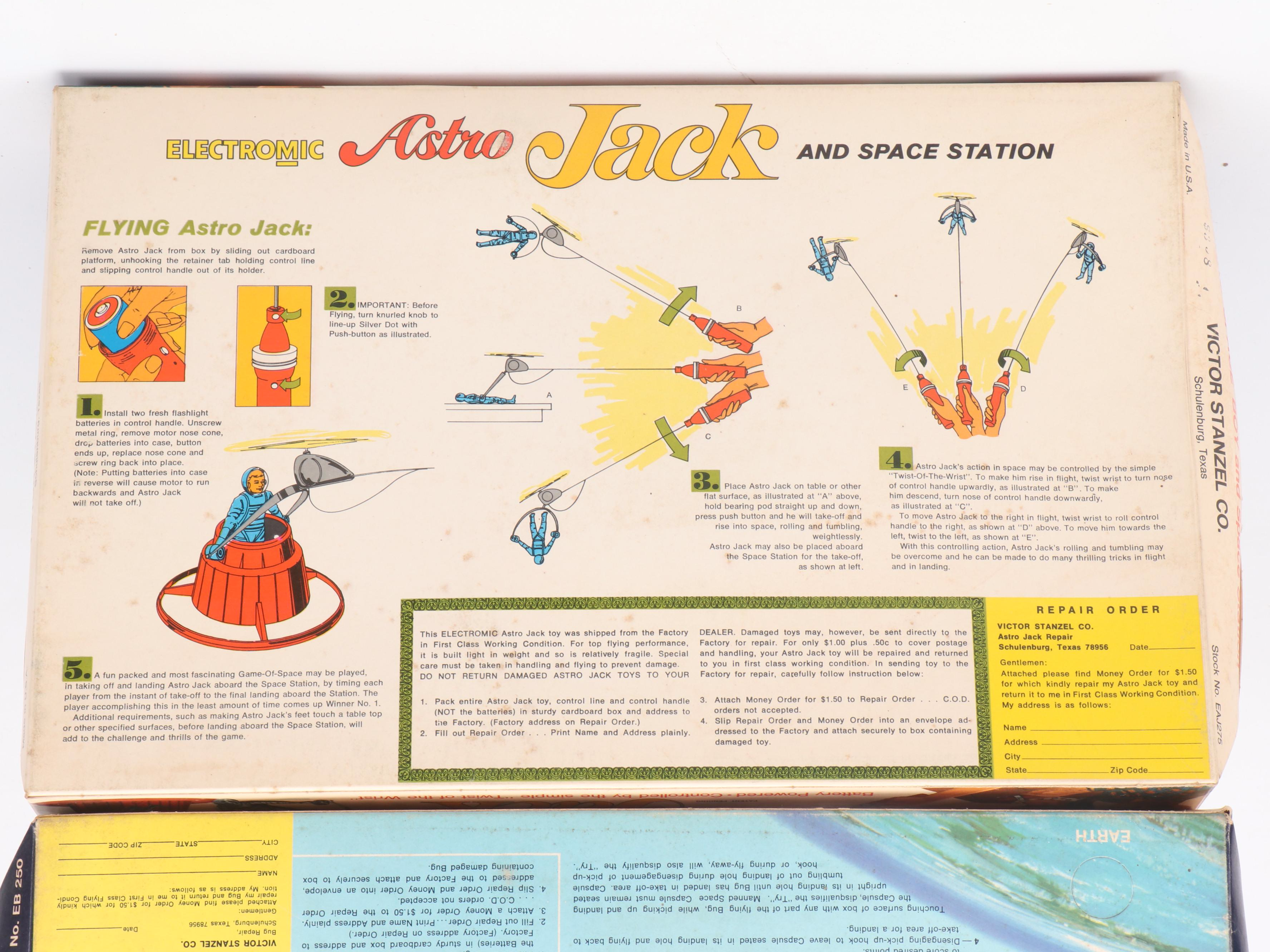 Victor Stanzel Lunar Bug Space Game and Astro Jack Electronic Toys, Mid-20th C.