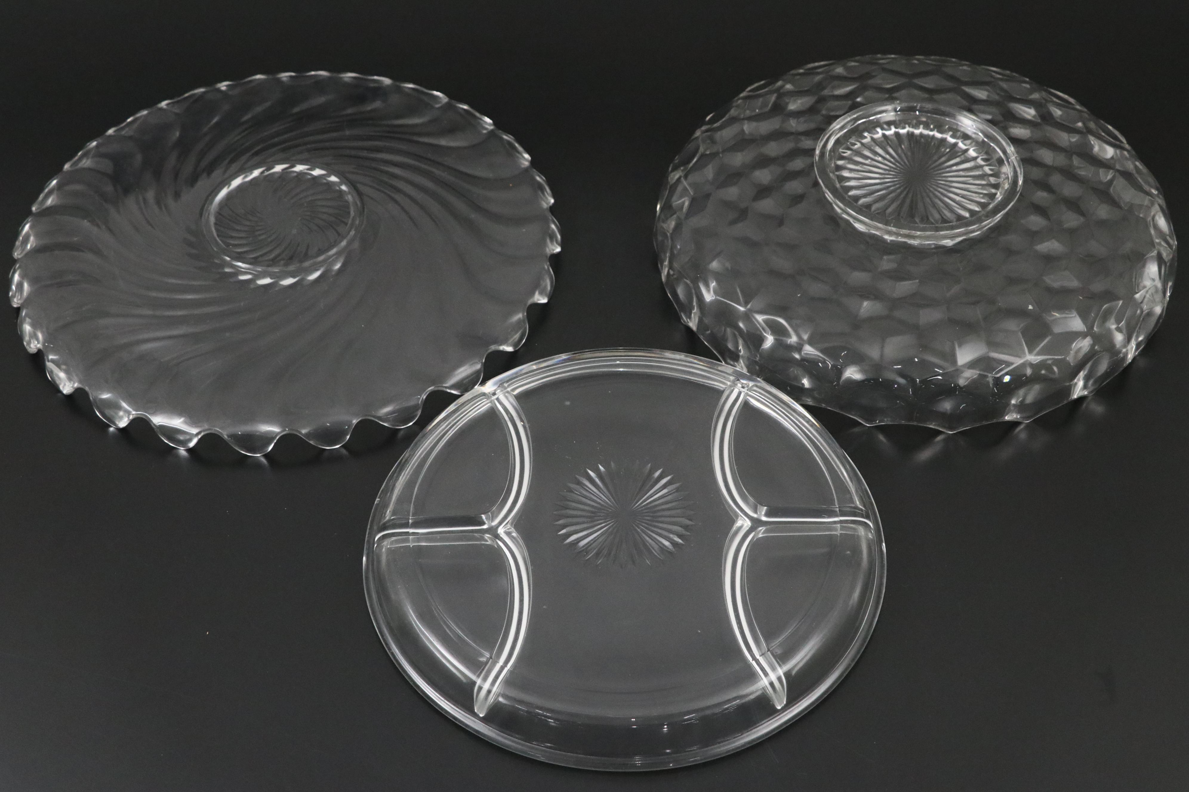 McKee & Brothers Iris Cake Stand with EAPG and Other Glass Tableware