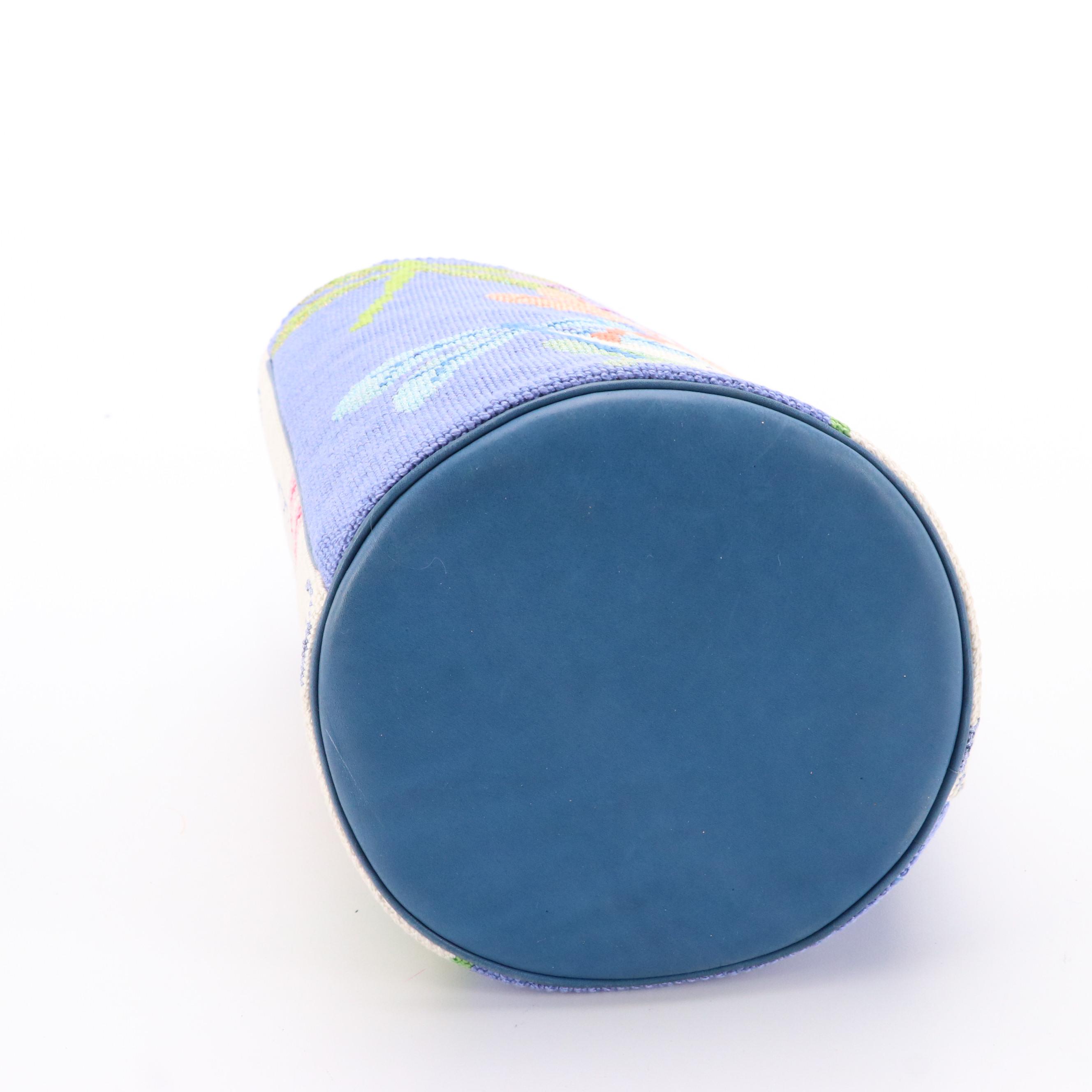 Elizabeth Turner Dragonfly Needlepoint Bucket Bag & Floral Needlepoint Crossbody