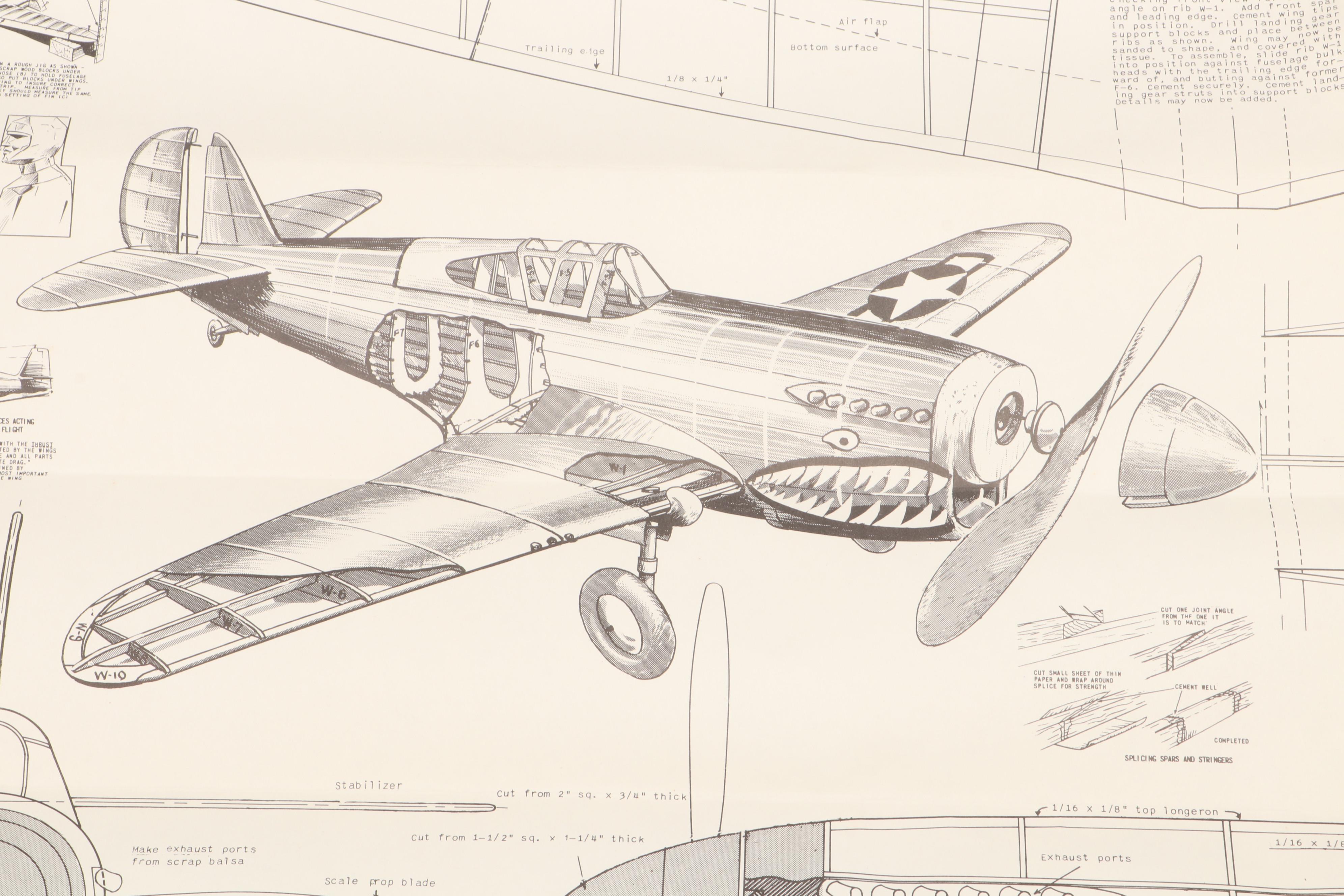 Cleveland "Curtiss Warhawk P-40" Airplane Model Kit, 1959