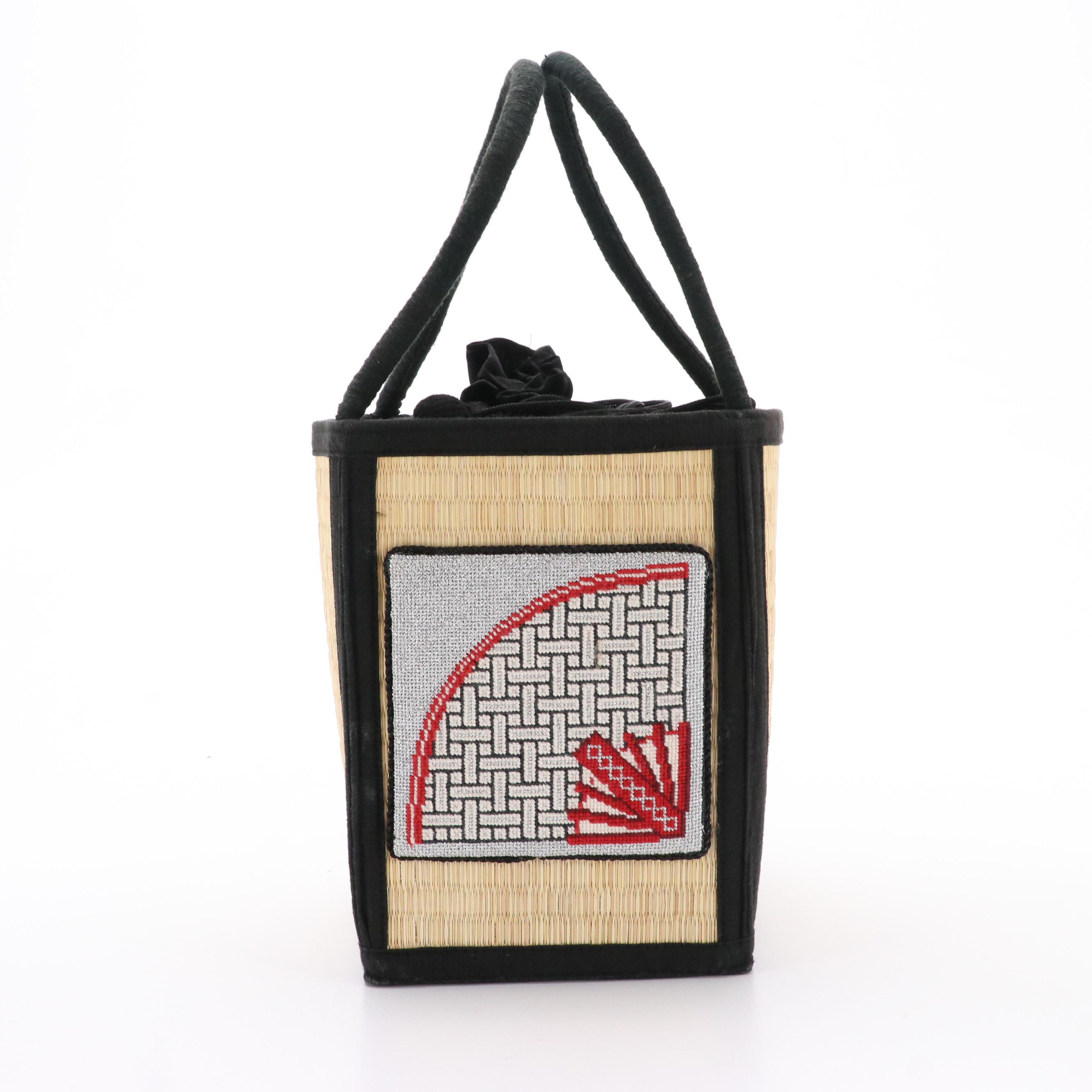 Elizabeth Turner Collection Rose Needlepoint Crossbody with Other Bucket Bag