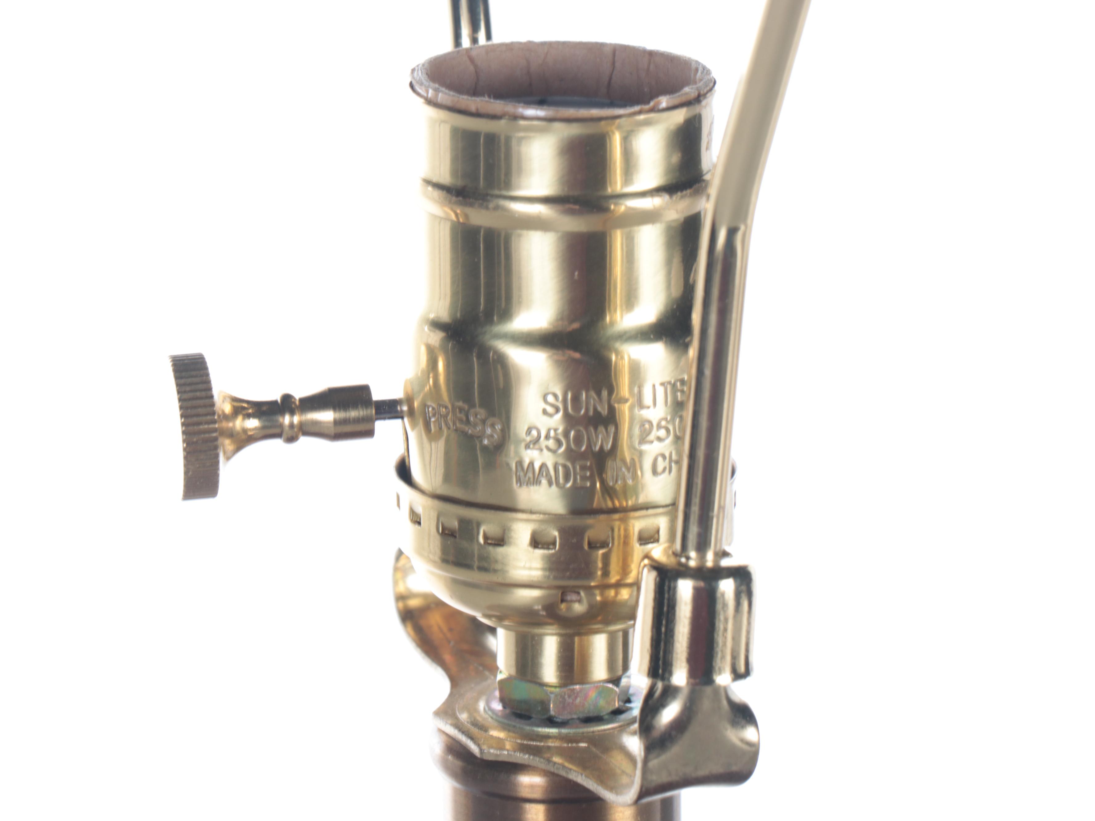 Ralph Lauren Chinese Porcelain Oxblood Vase Lamp with Pleated Shade