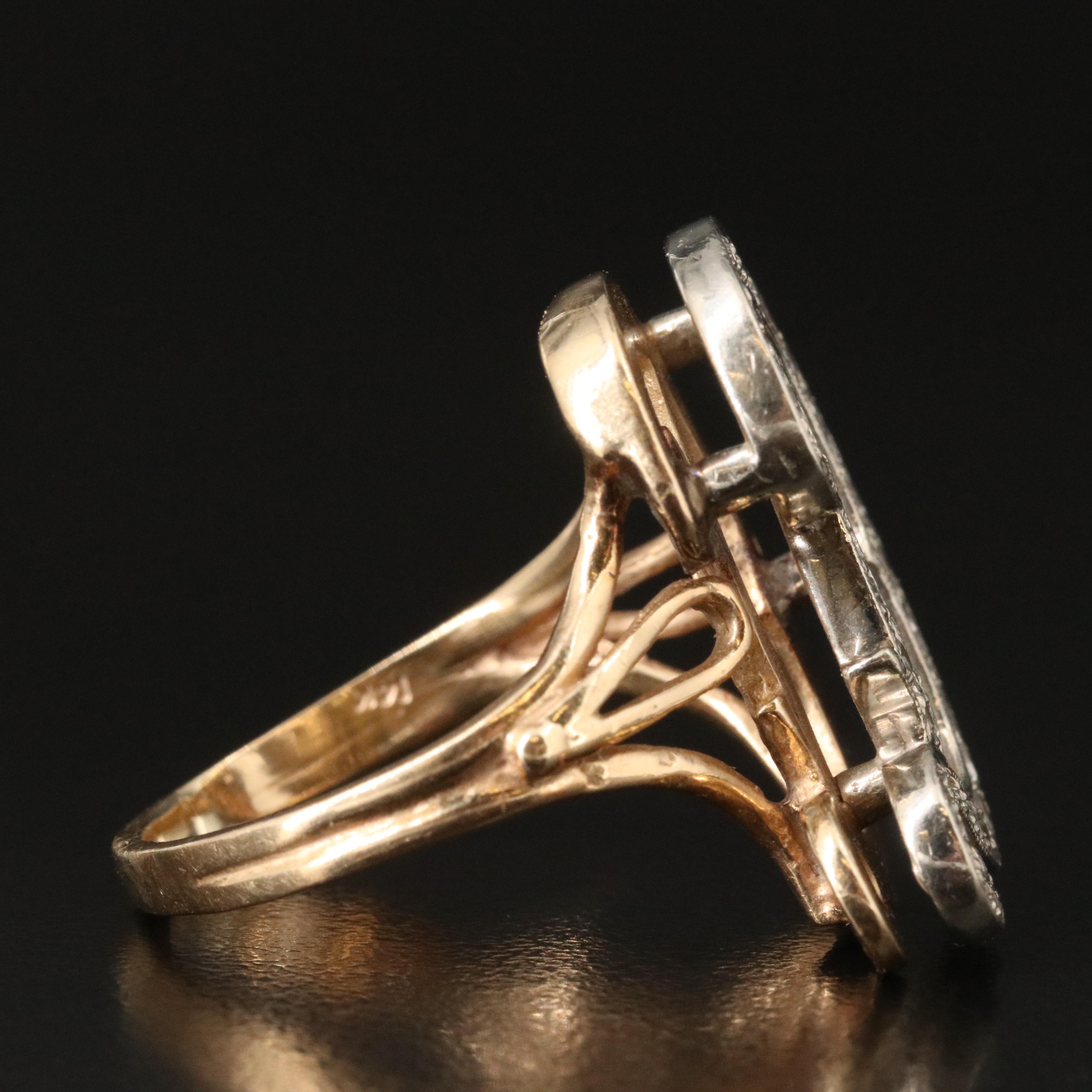 14K Two-Tone 0.40 CTW Diamond "D" Ring