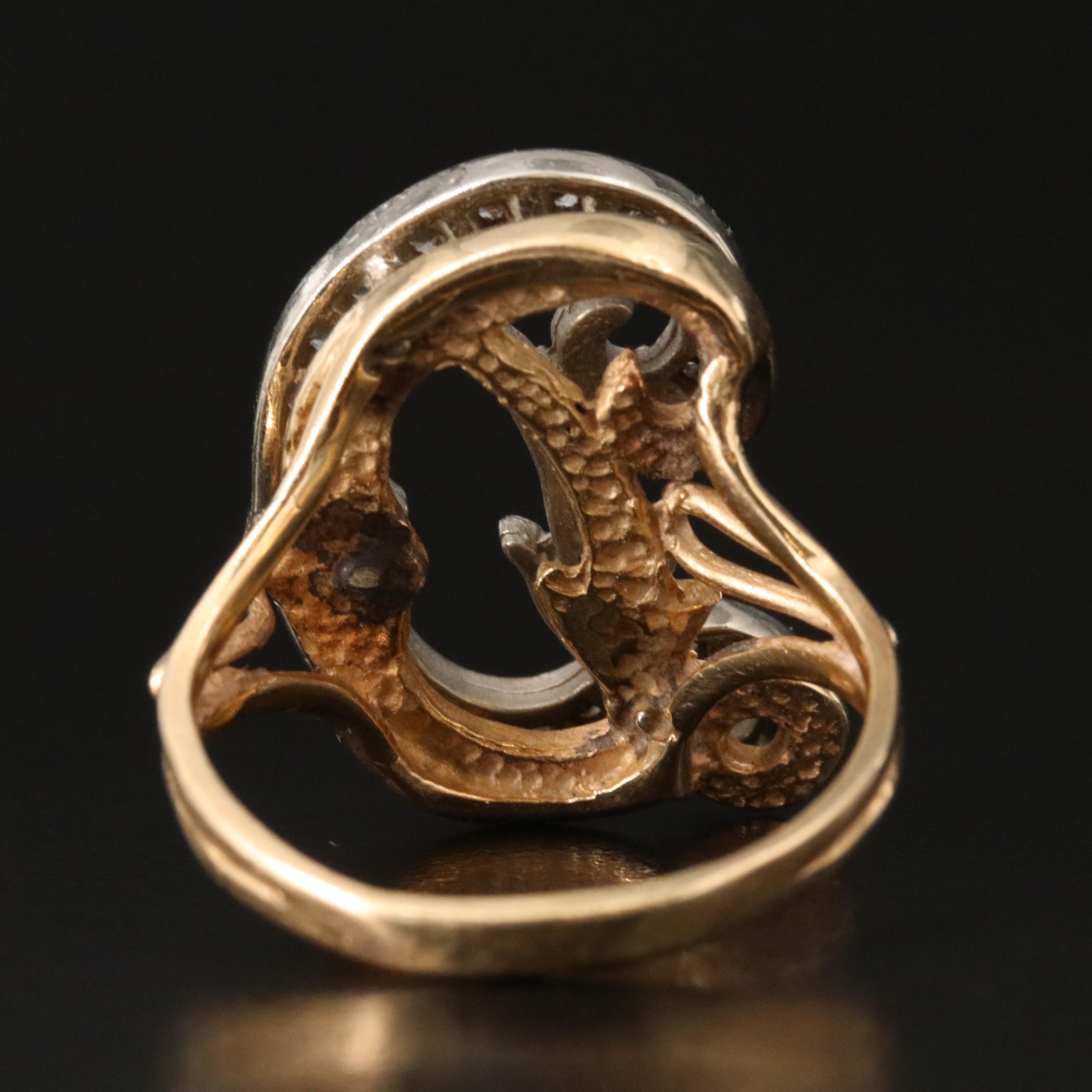 14K Two-Tone 0.40 CTW Diamond "D" Ring