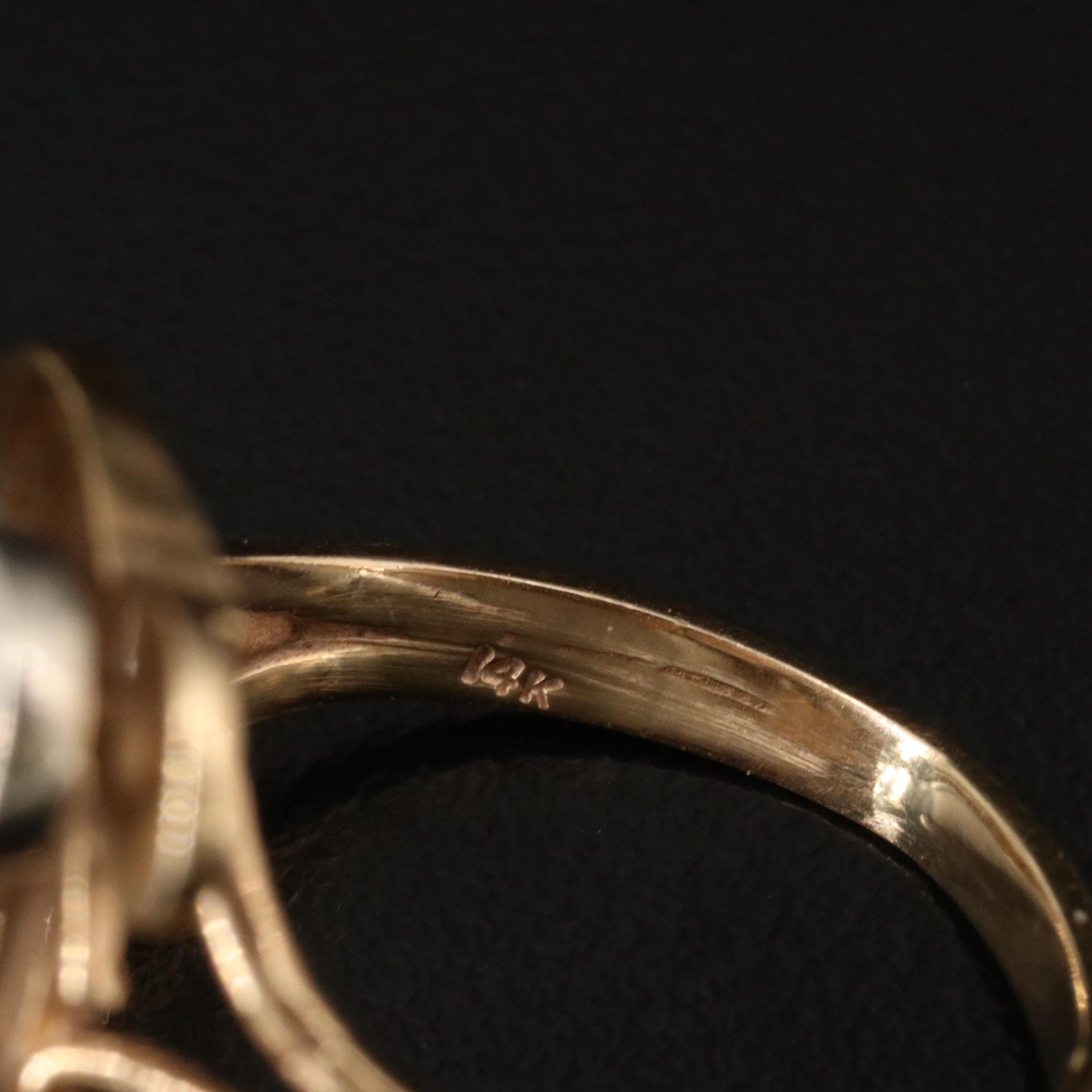 14K Two-Tone 0.40 CTW Diamond "D" Ring