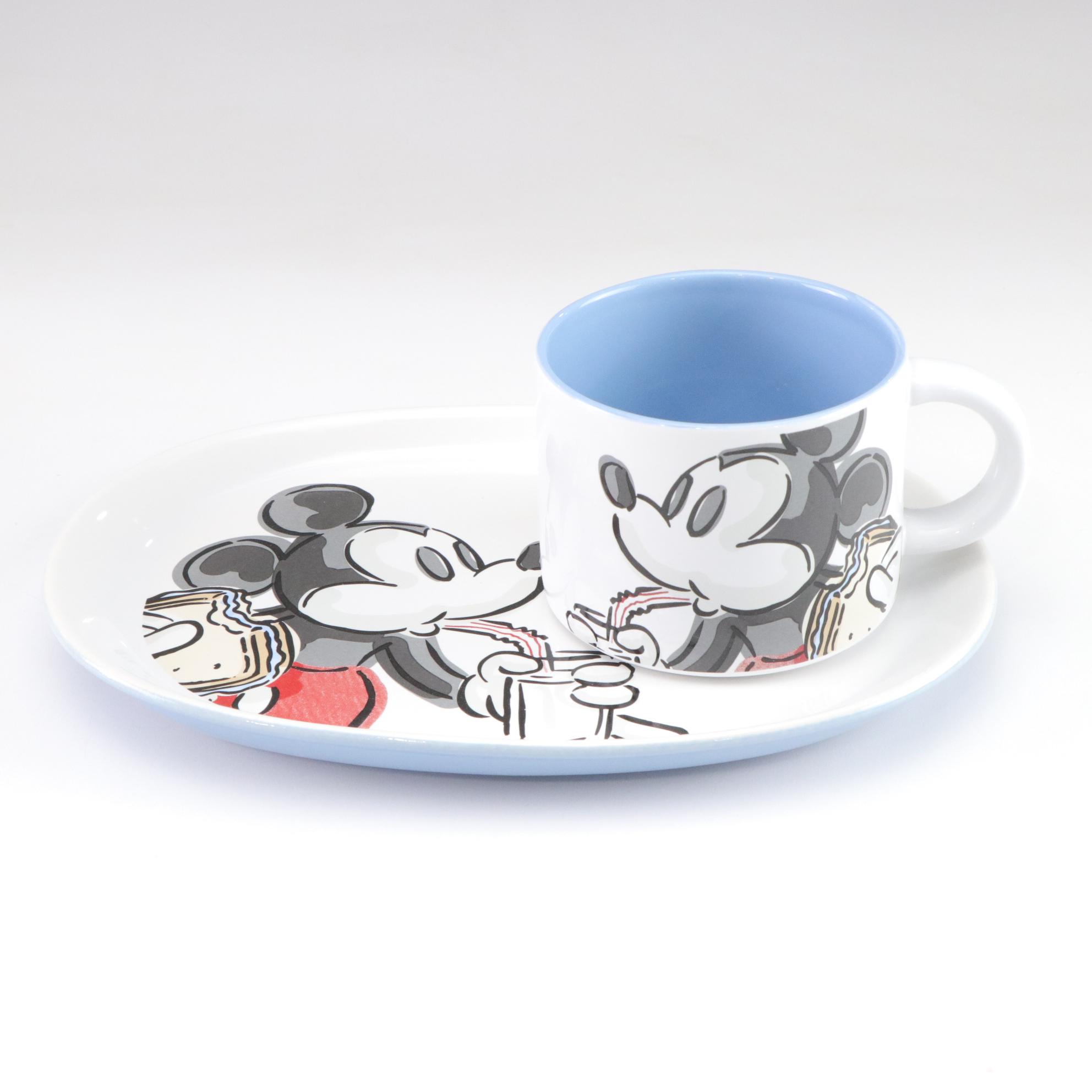 Mickey Mouse & Crew Ceramic Snack Plates with Mugs