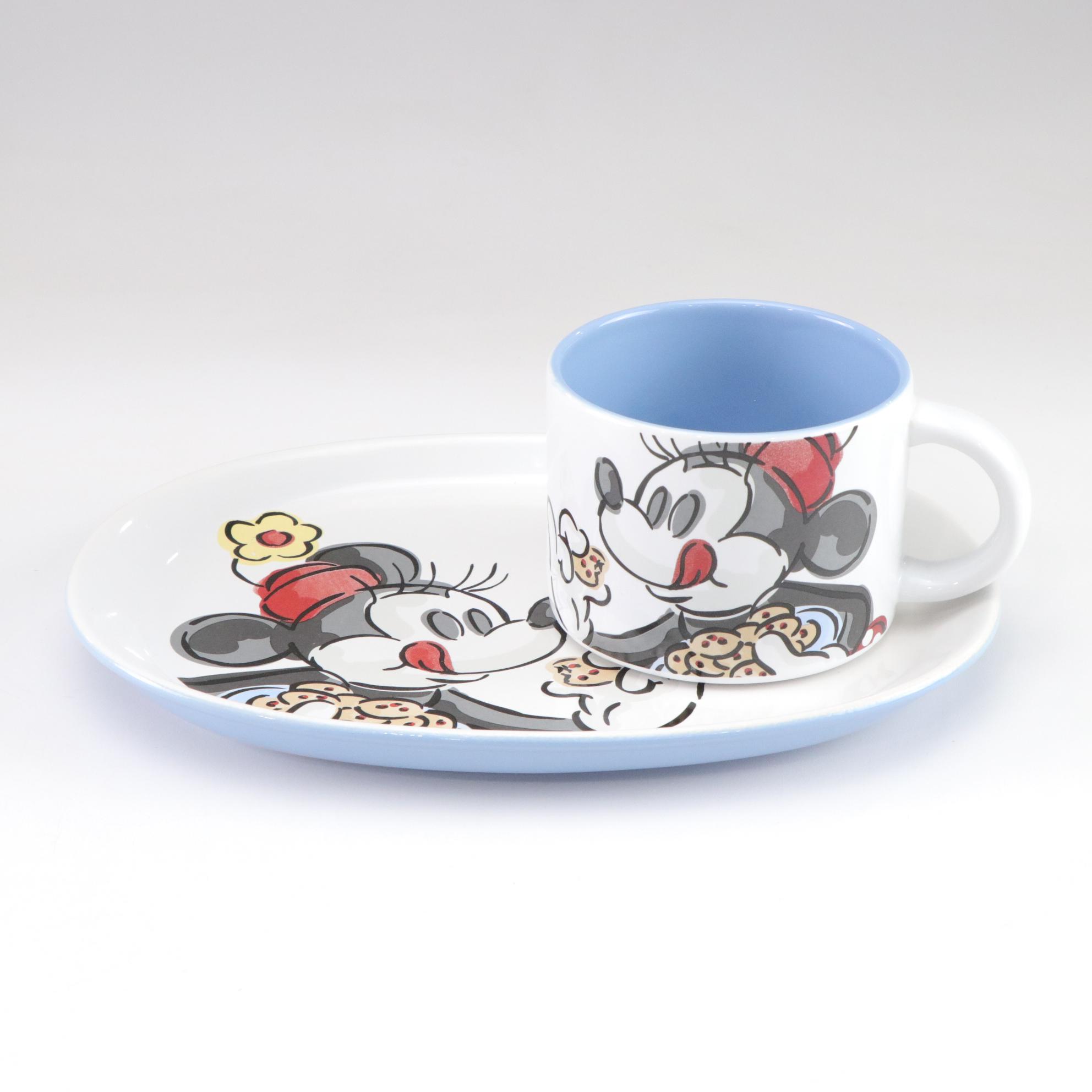 Mickey Mouse & Crew Ceramic Snack Plates with Mugs
