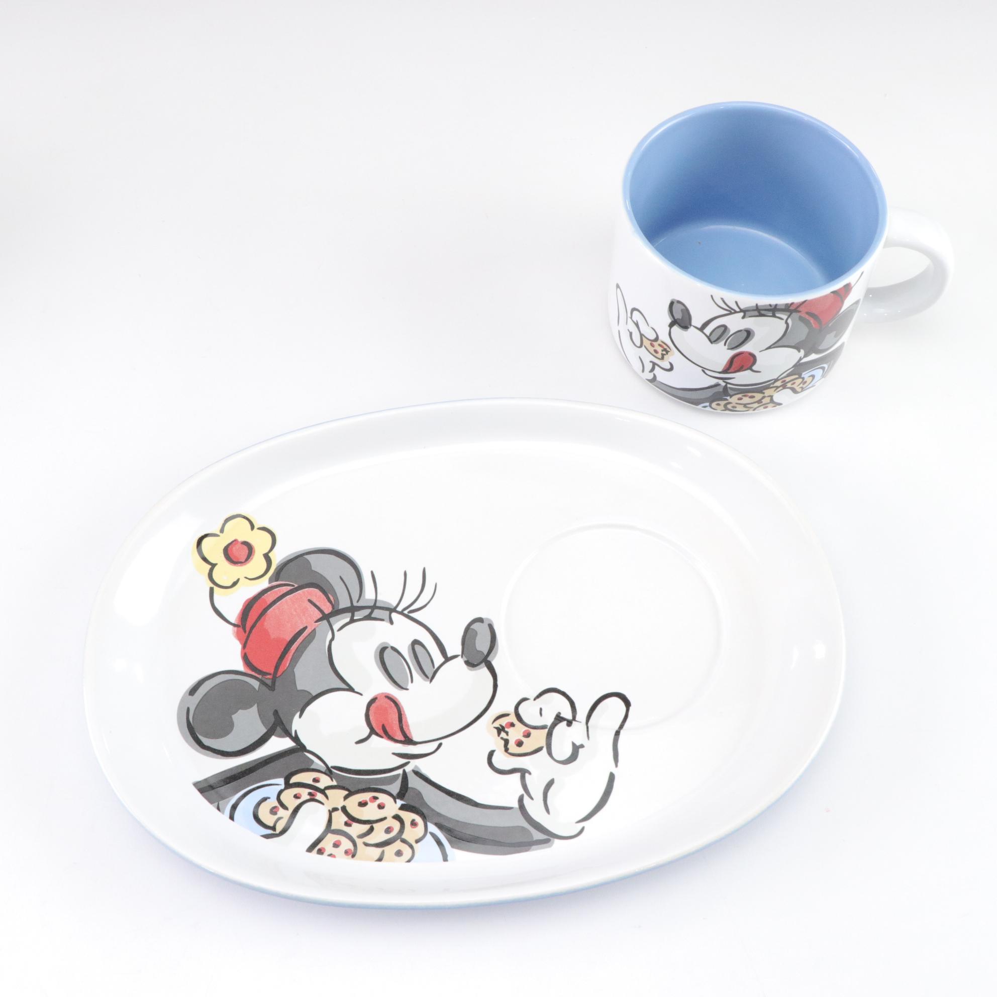 Mickey Mouse & Crew Ceramic Snack Plates with Mugs