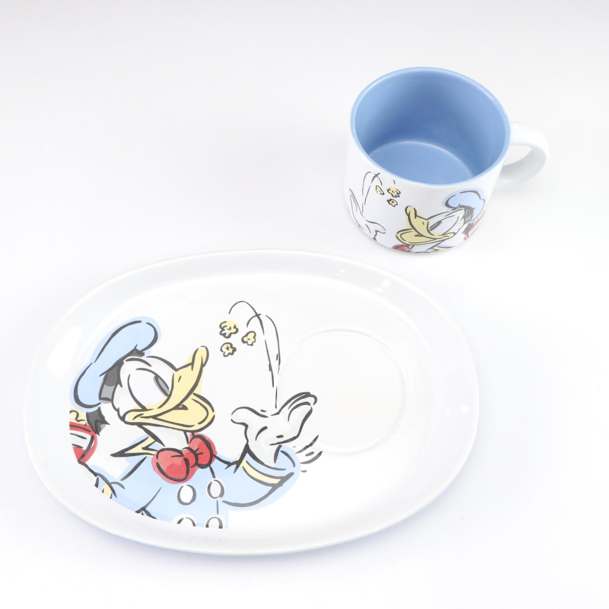 Mickey Mouse & Crew Ceramic Snack Plates with Mugs