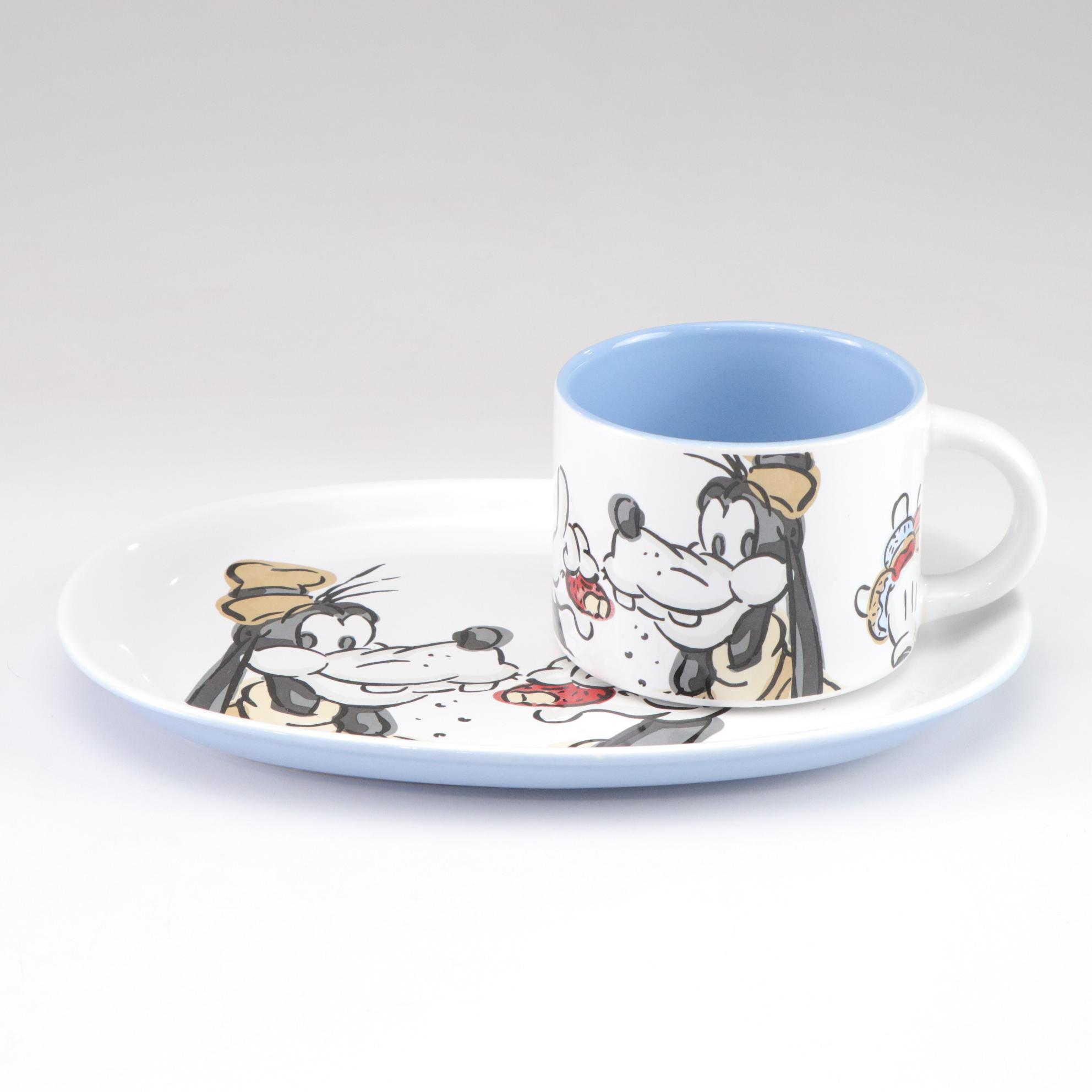 Mickey Mouse & Crew Ceramic Snack Plates with Mugs