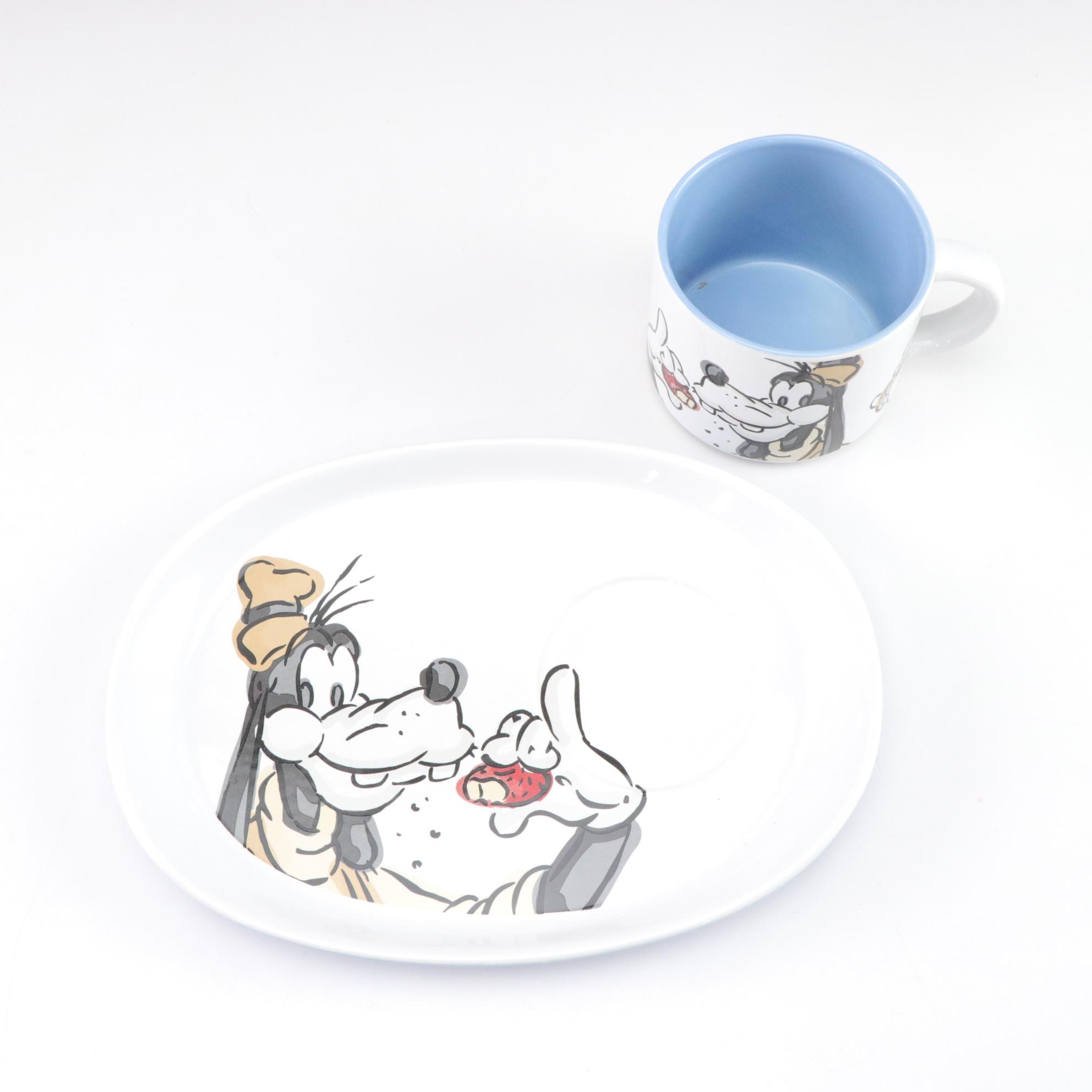 Mickey Mouse & Crew Ceramic Snack Plates with Mugs