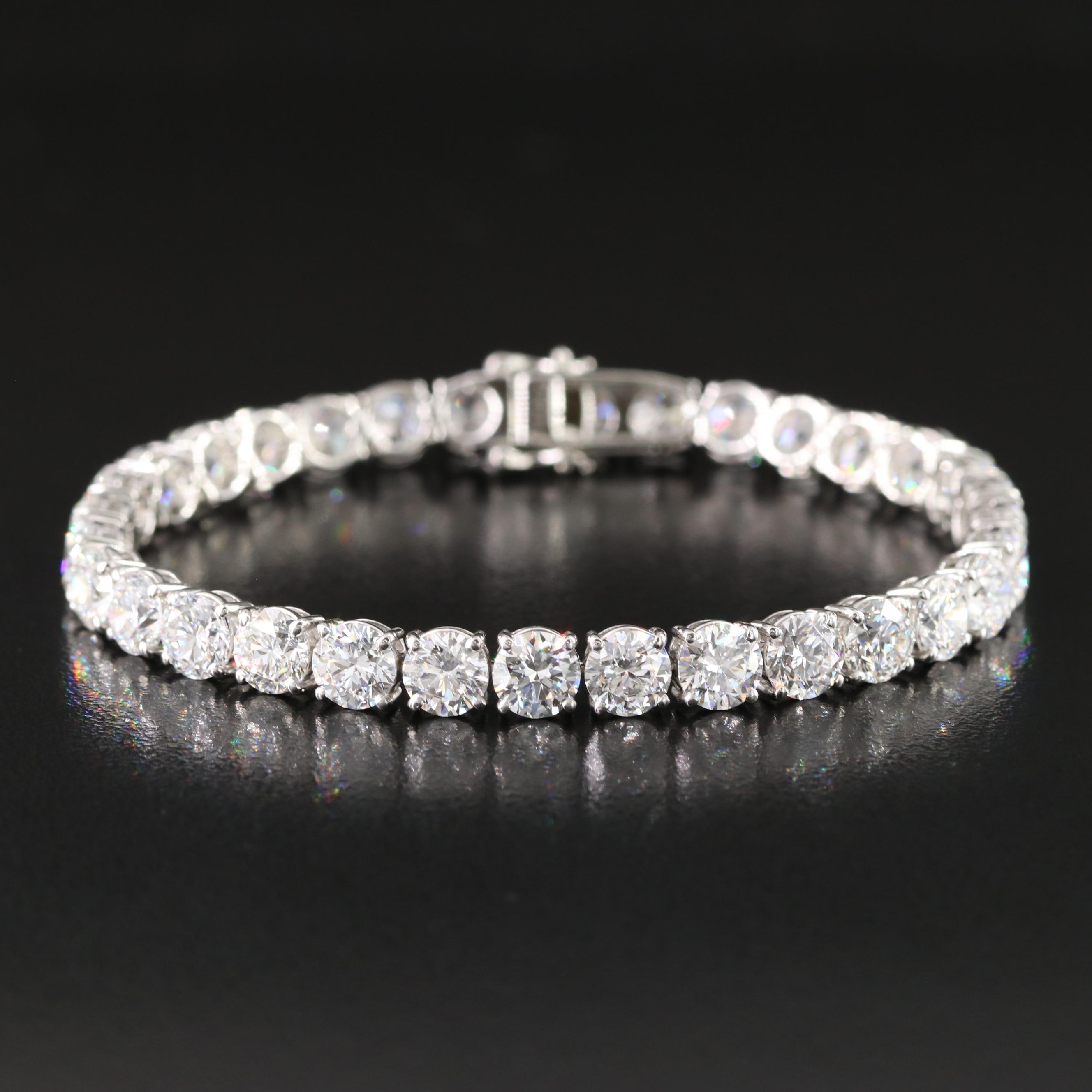 Platinum 21.47 CTW Lab Grown Diamond Line Bracelet