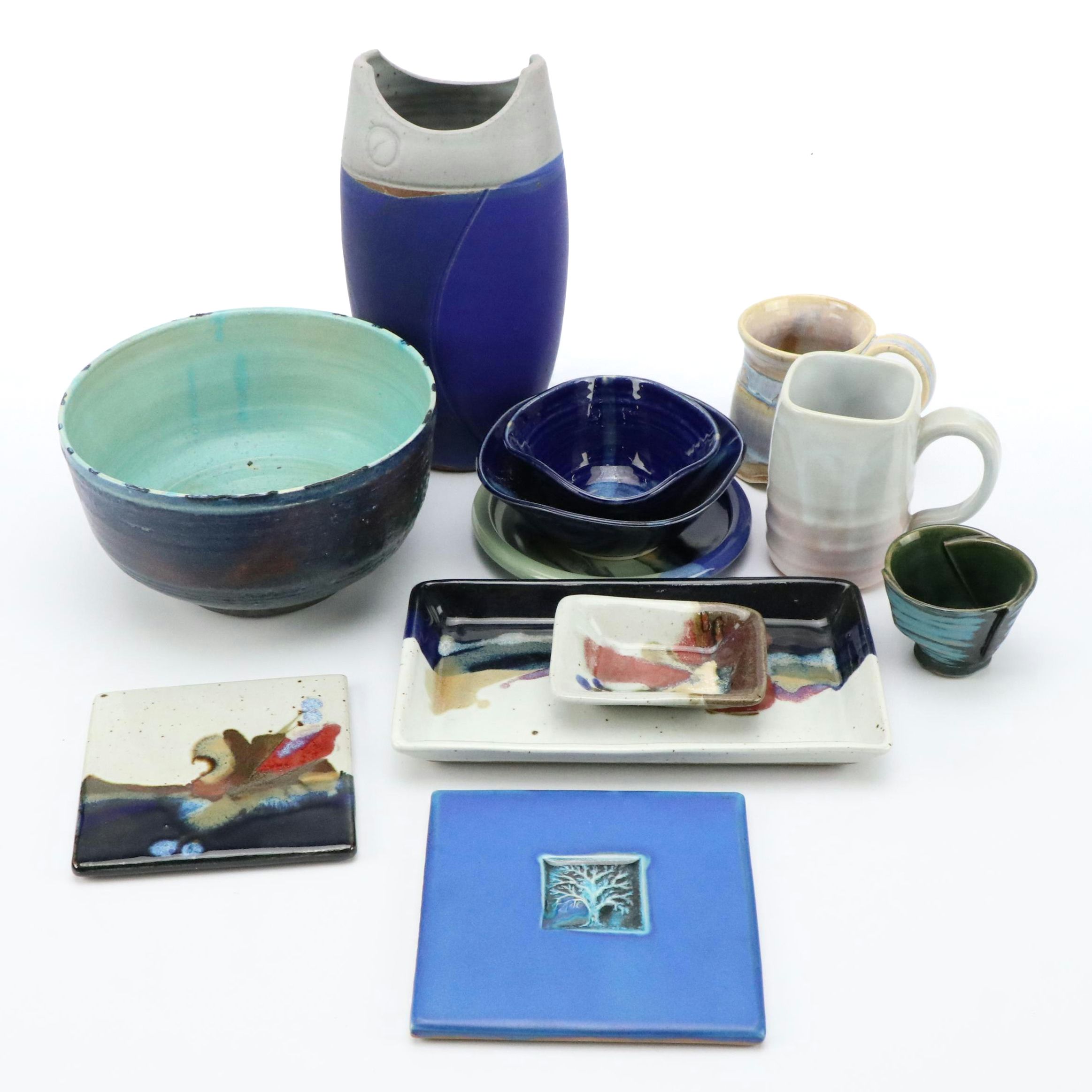 Thomas Harris, Lela Ransohoff, More Artisan Signed Hand-Crafted Pottery