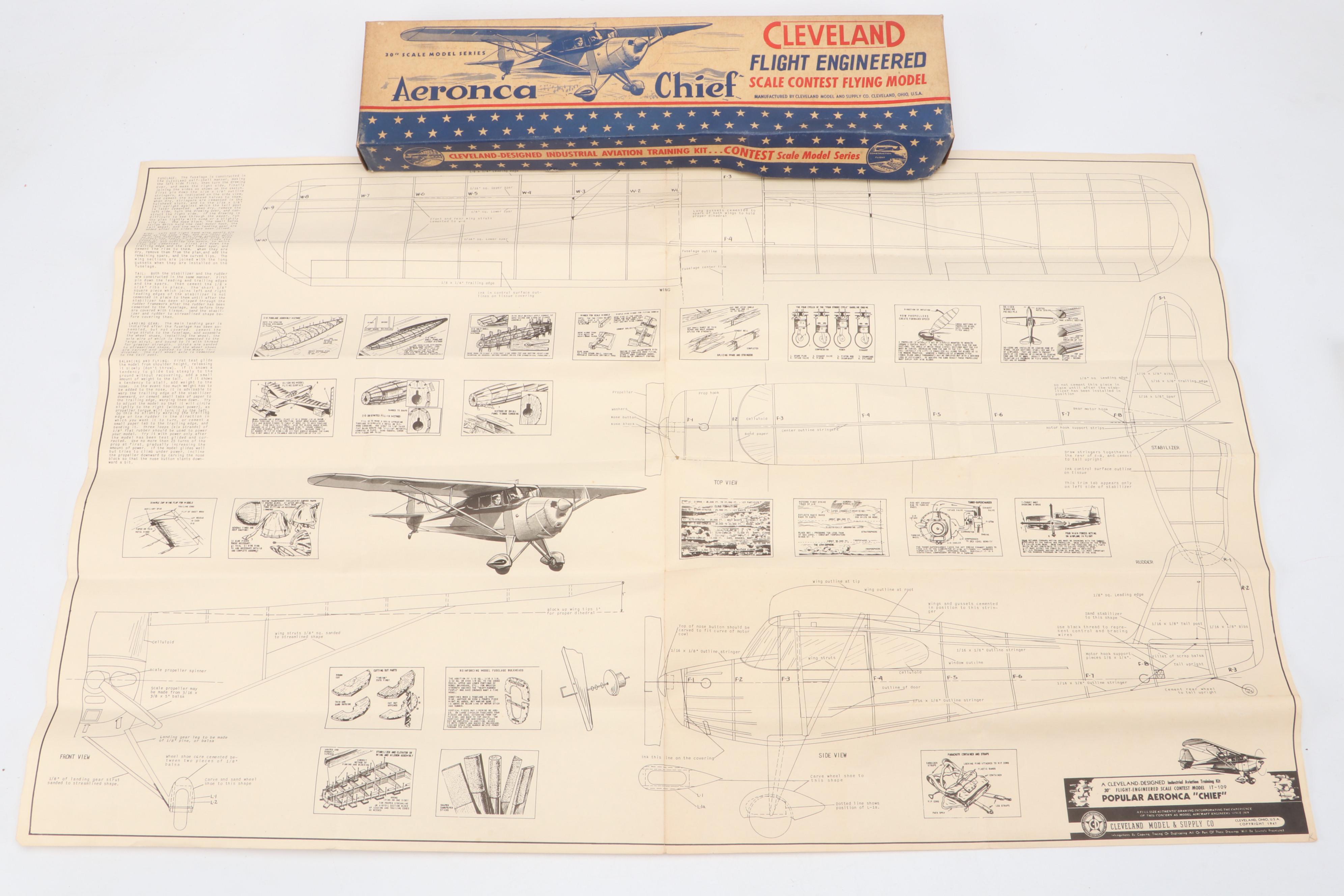 Cleveland "Aeronca Chief" Airplane Model Kit, 1947