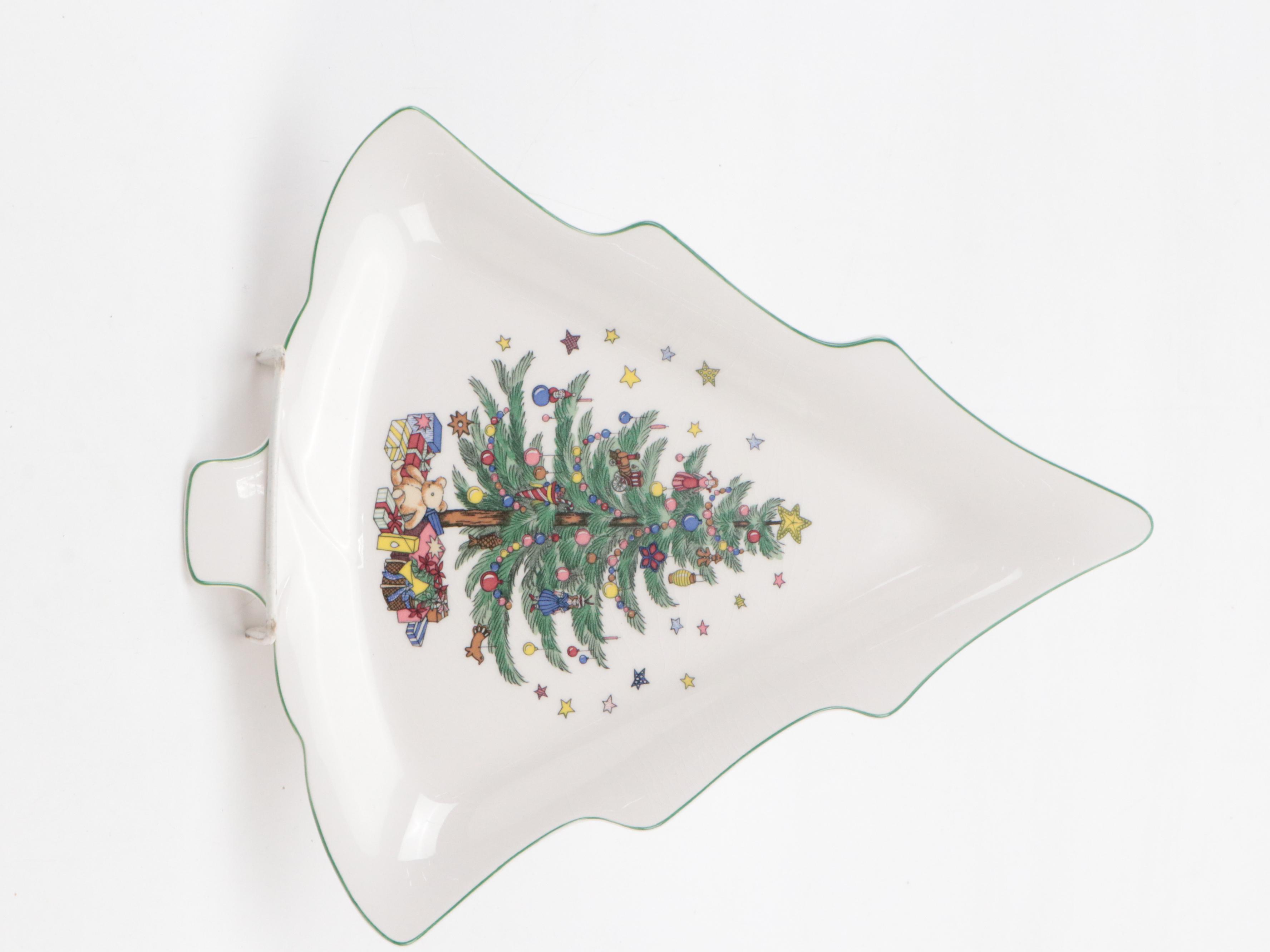 Spode "Christmas Tree" Ceramic Serving Platters, Bowls and Table Accessories
