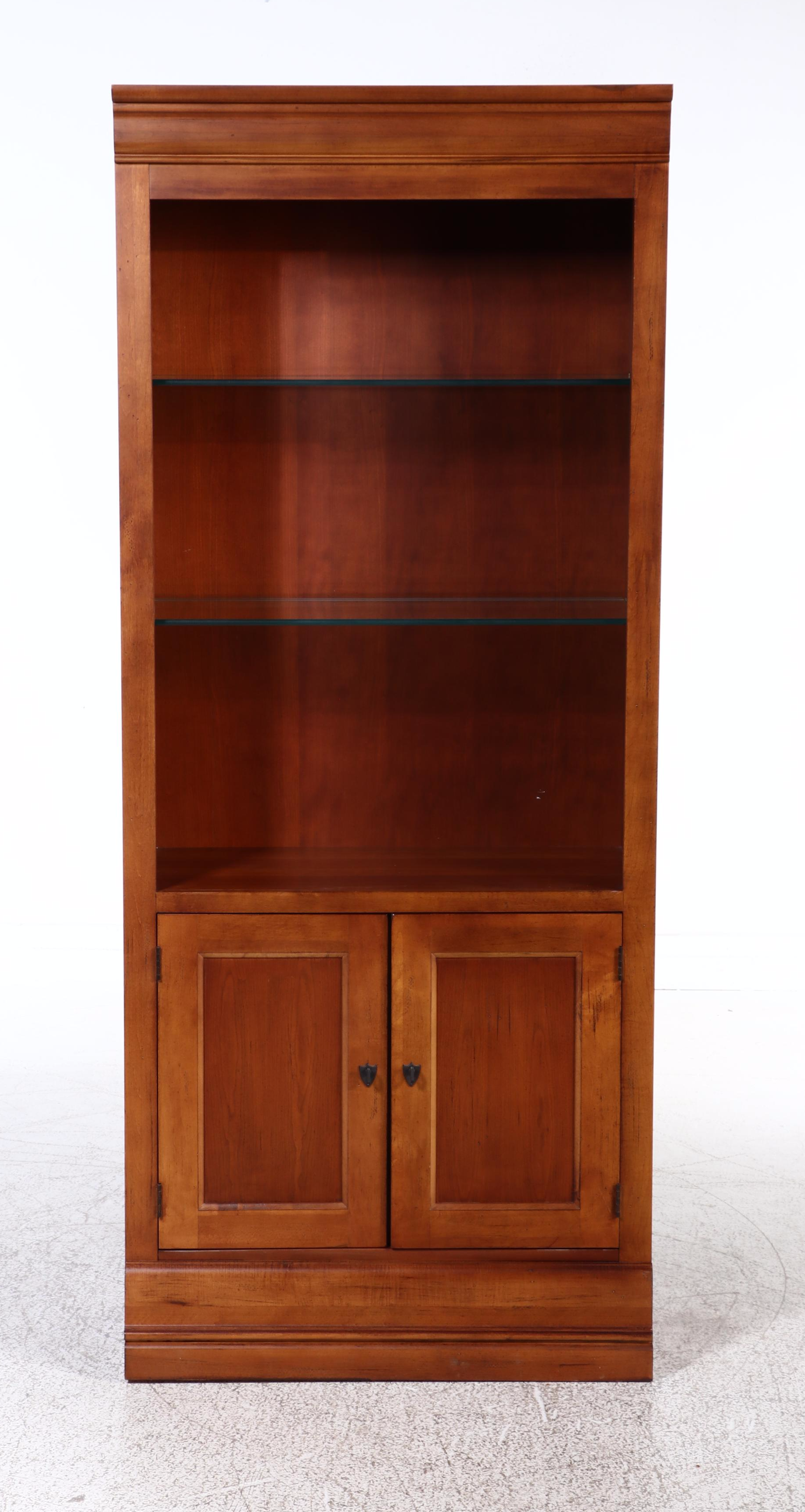 Hooker Furniture Louis Philippe Style Cherrywood and Maple Display Cabinet