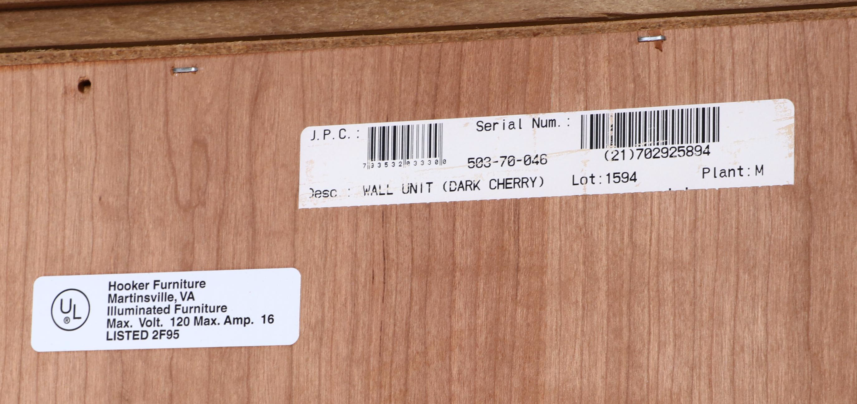 Hooker Furniture Louis Philippe Style Cherrywood and Maple Display Cabinet