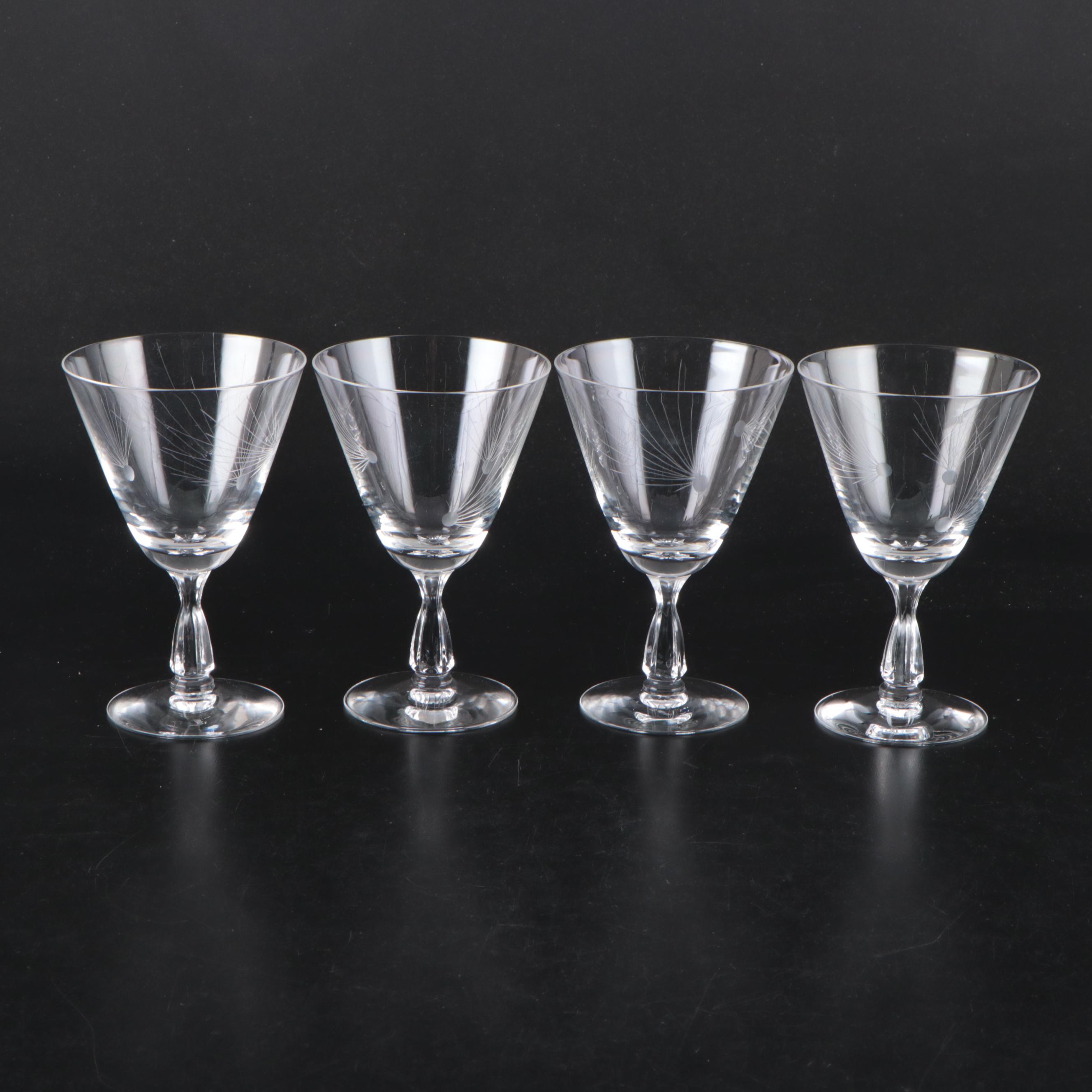 Fostoria Glass "Pine" Water Goblets and Coupes, 1953-1972