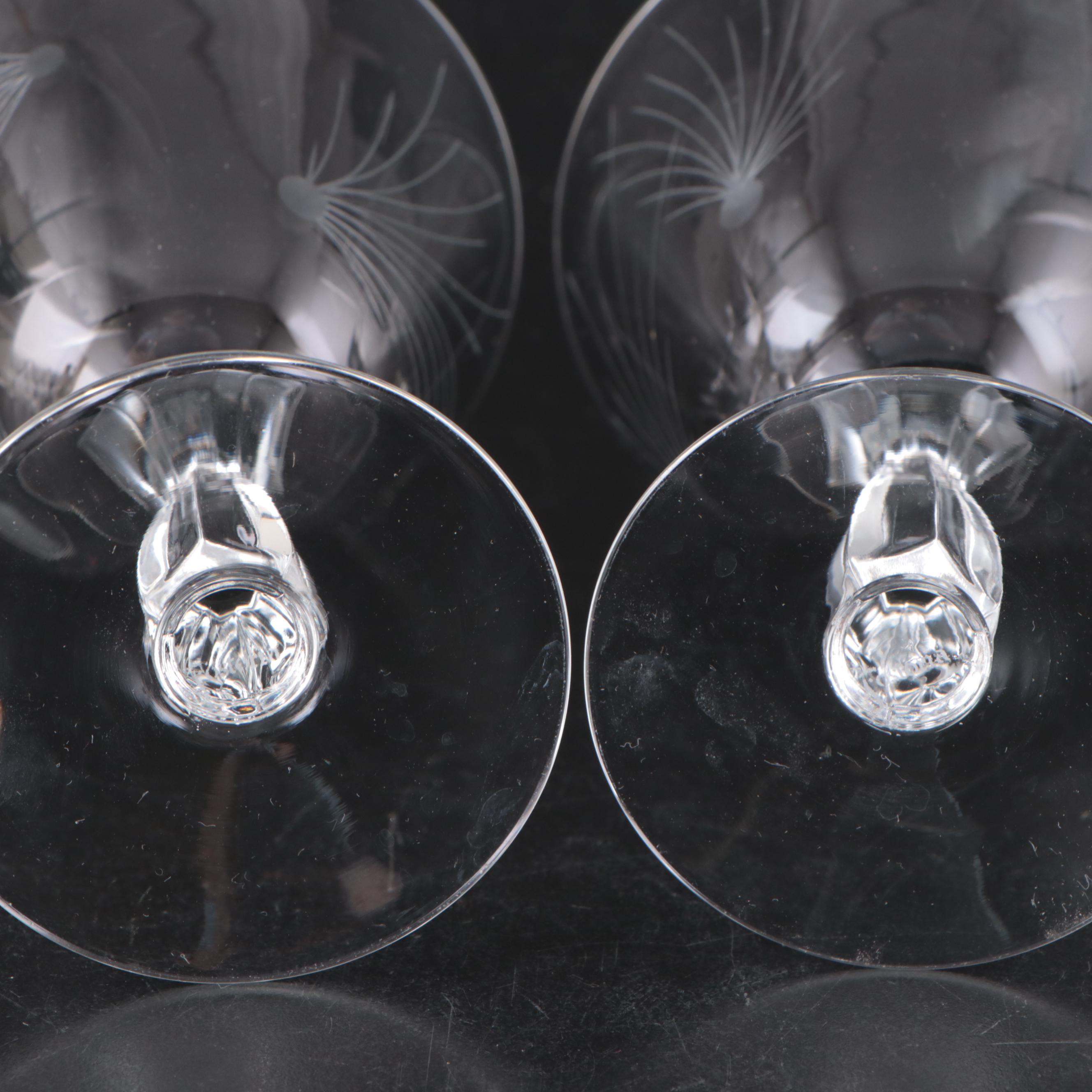 Fostoria Glass "Pine" Water Goblets and Coupes, 1953-1972