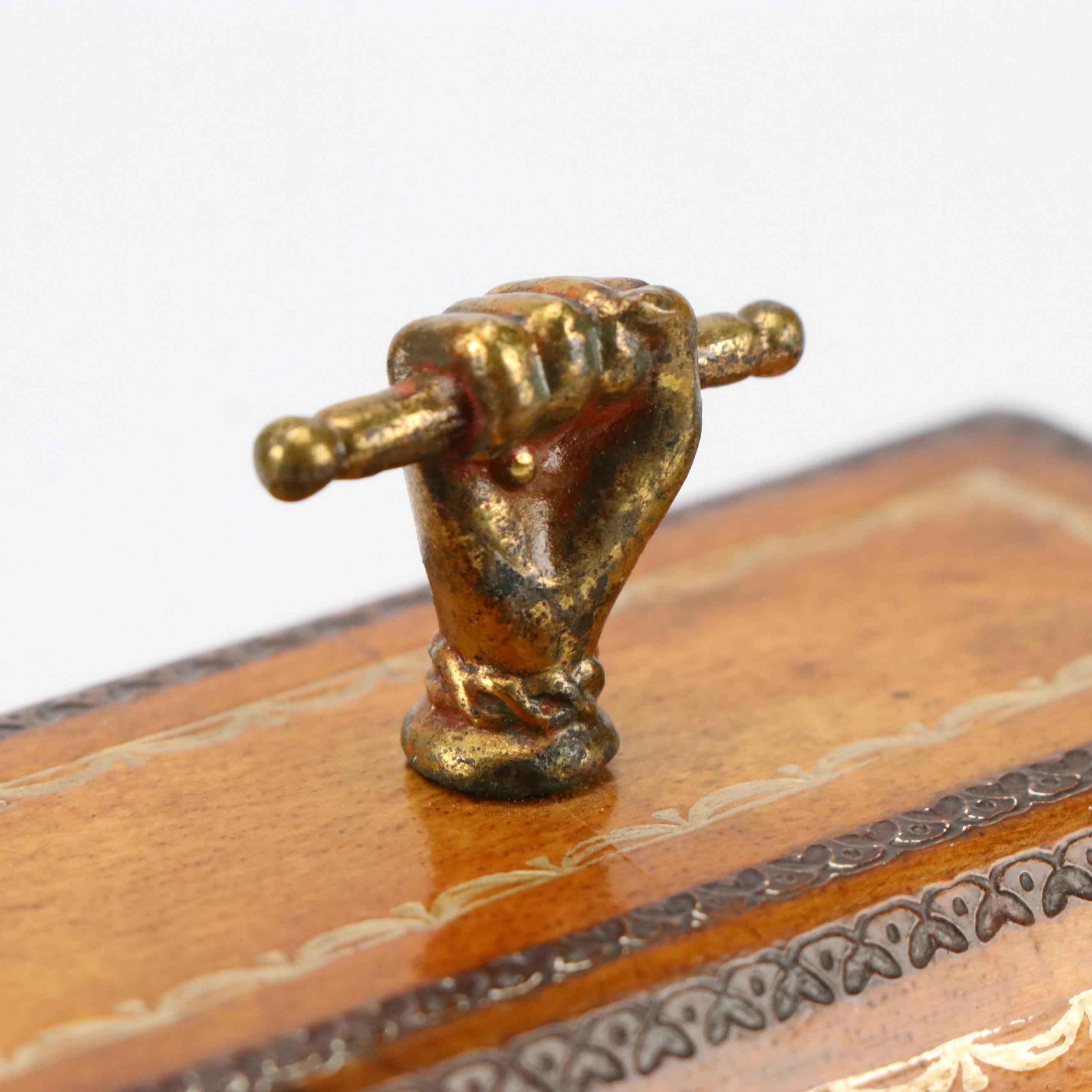 Maitland-Smith Faux Agate and Florentine Leather Casket Storage Boxes