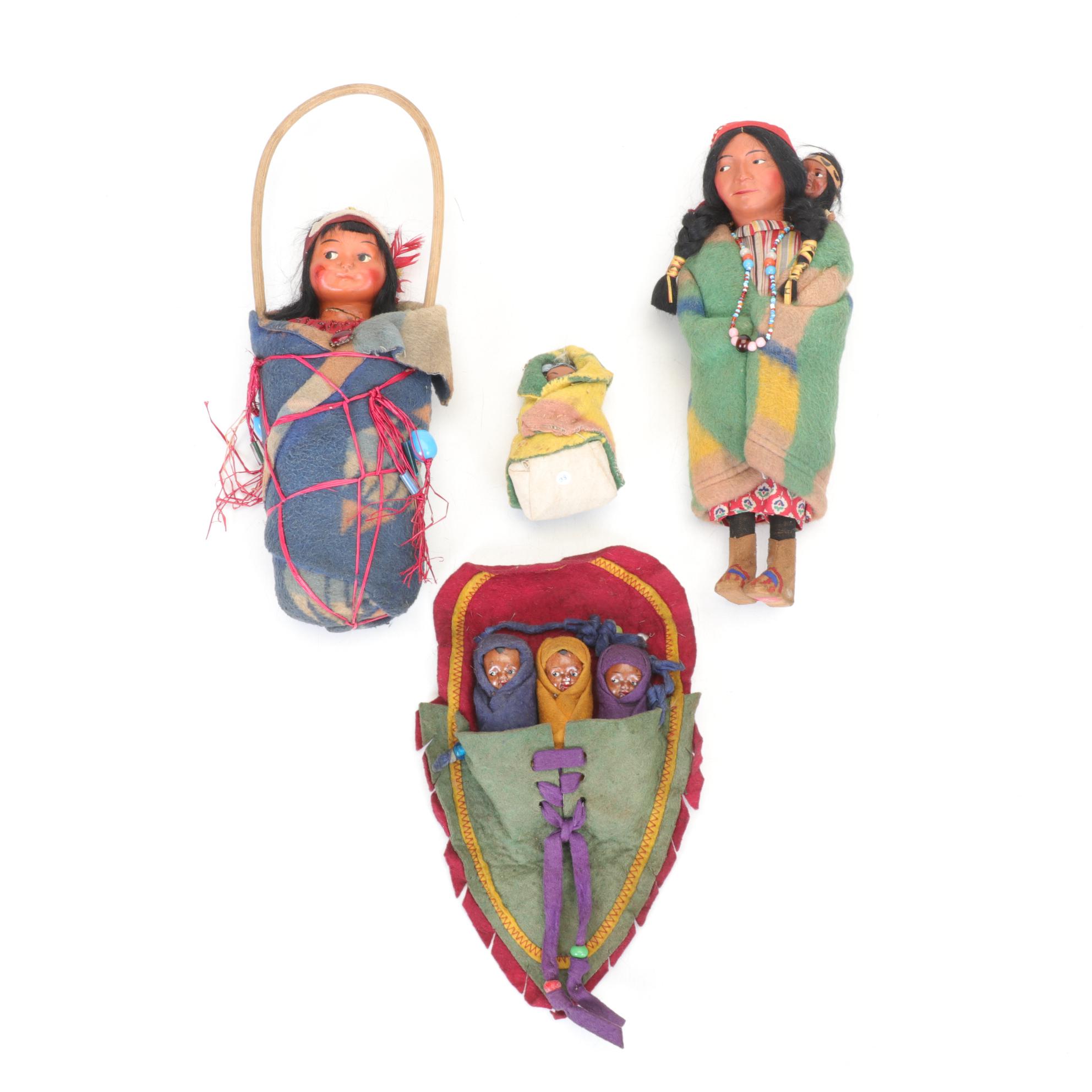 Native American Style Skookum Dolls, Mother and Child Collection
