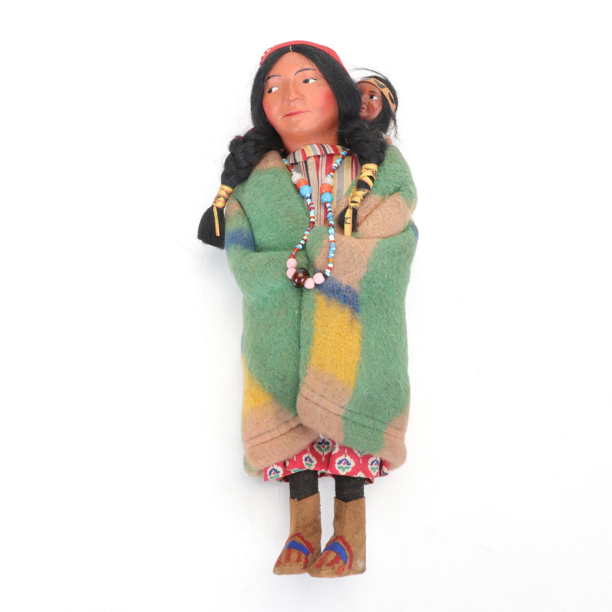 Native American Style Skookum Dolls, Mother and Child Collection