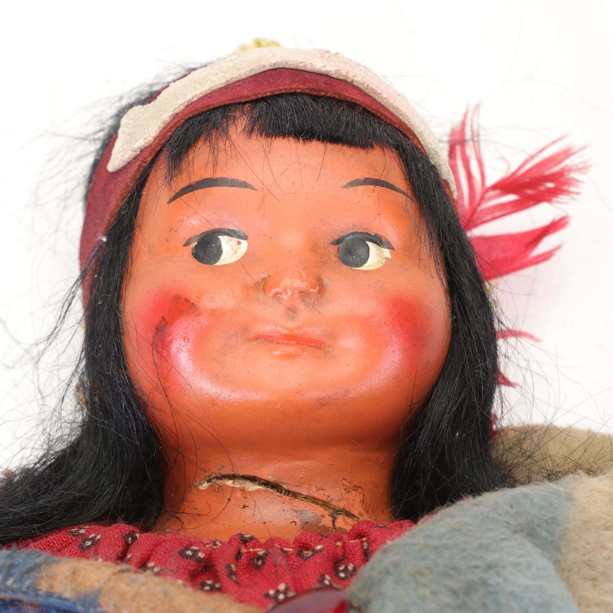 Native American Style Skookum Dolls, Mother and Child Collection
